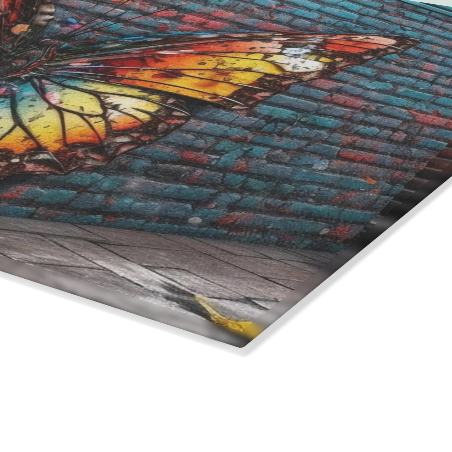 Glass Cutting Board Liquid Street Butterfly 2