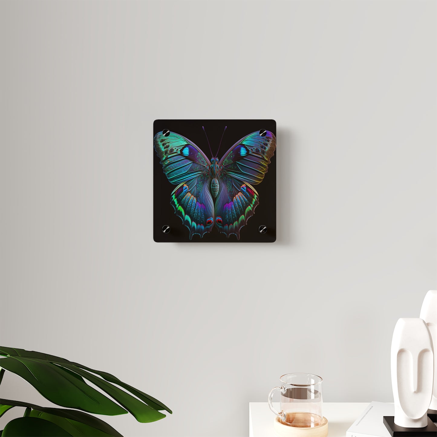 Acrylic Wall Art Panels Hue Neon Butterfly 4