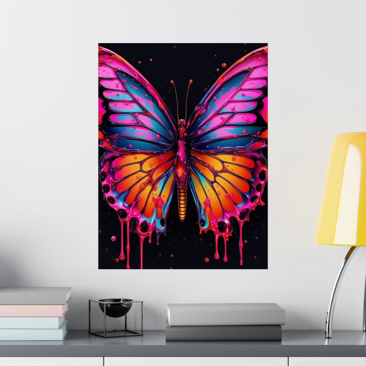 Premium Matte Vertical Posters Pink Butterfly Flair 1