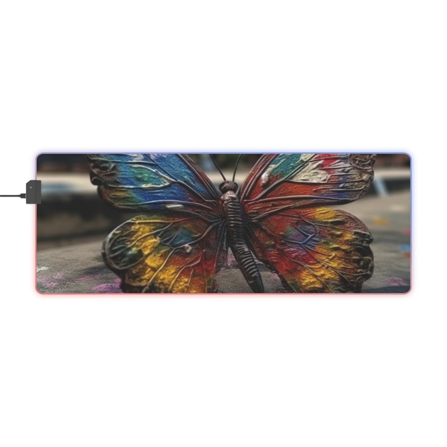 LED Gaming Mouse Pad Liquid Street Butterfly 3