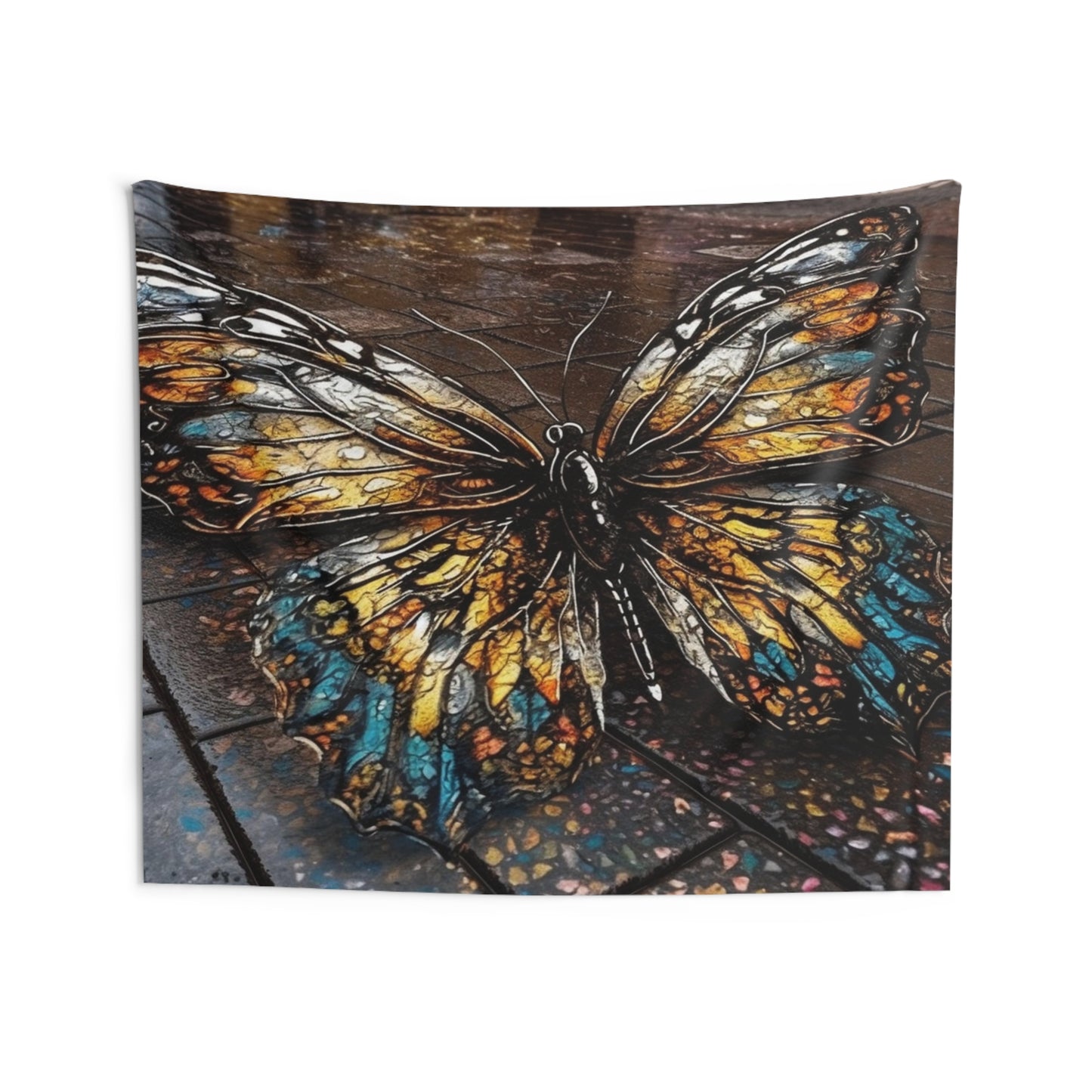 Indoor Wall Tapestries Water Butterfly Street 1