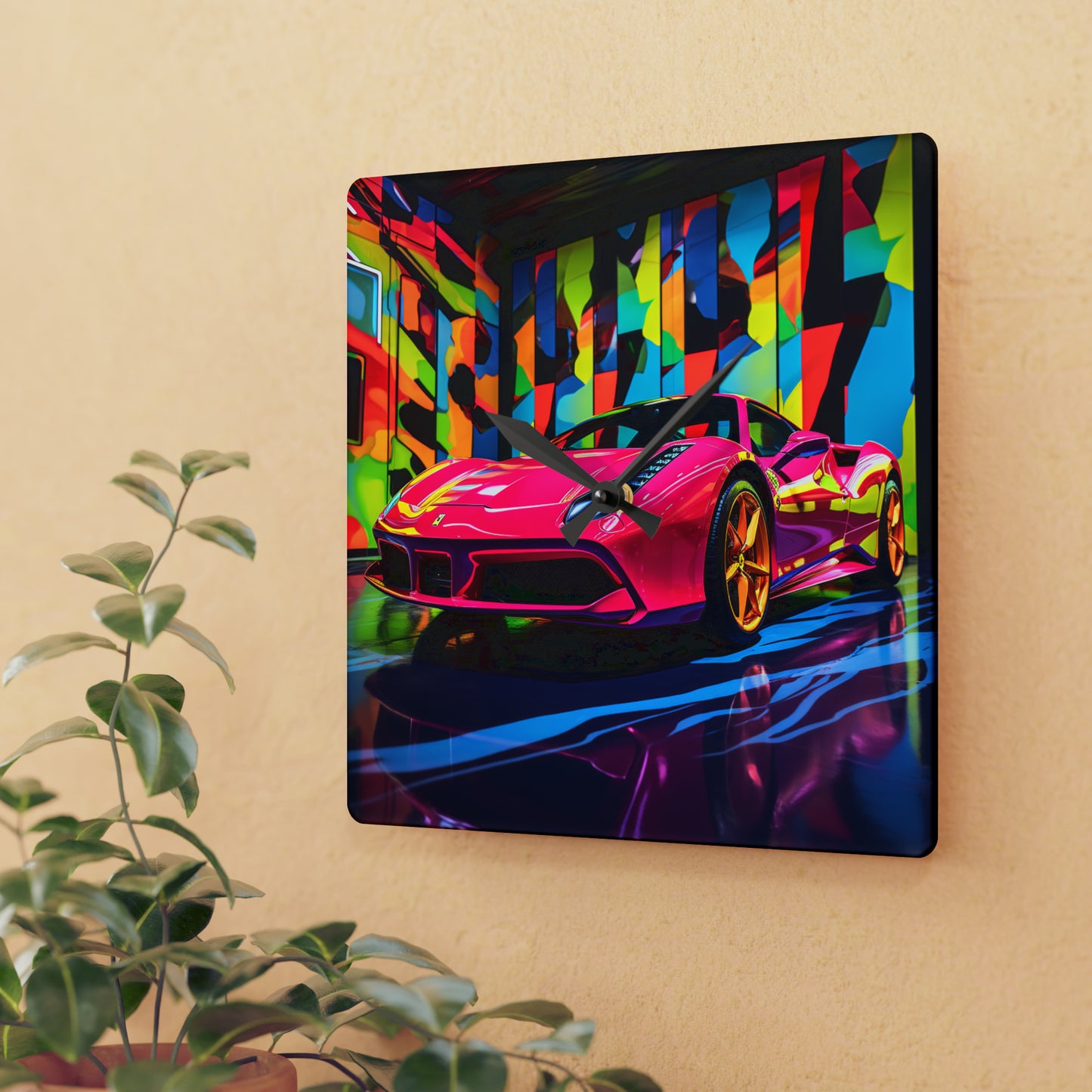 Acrylic Wall Clock Ferrari Flair Macro 1