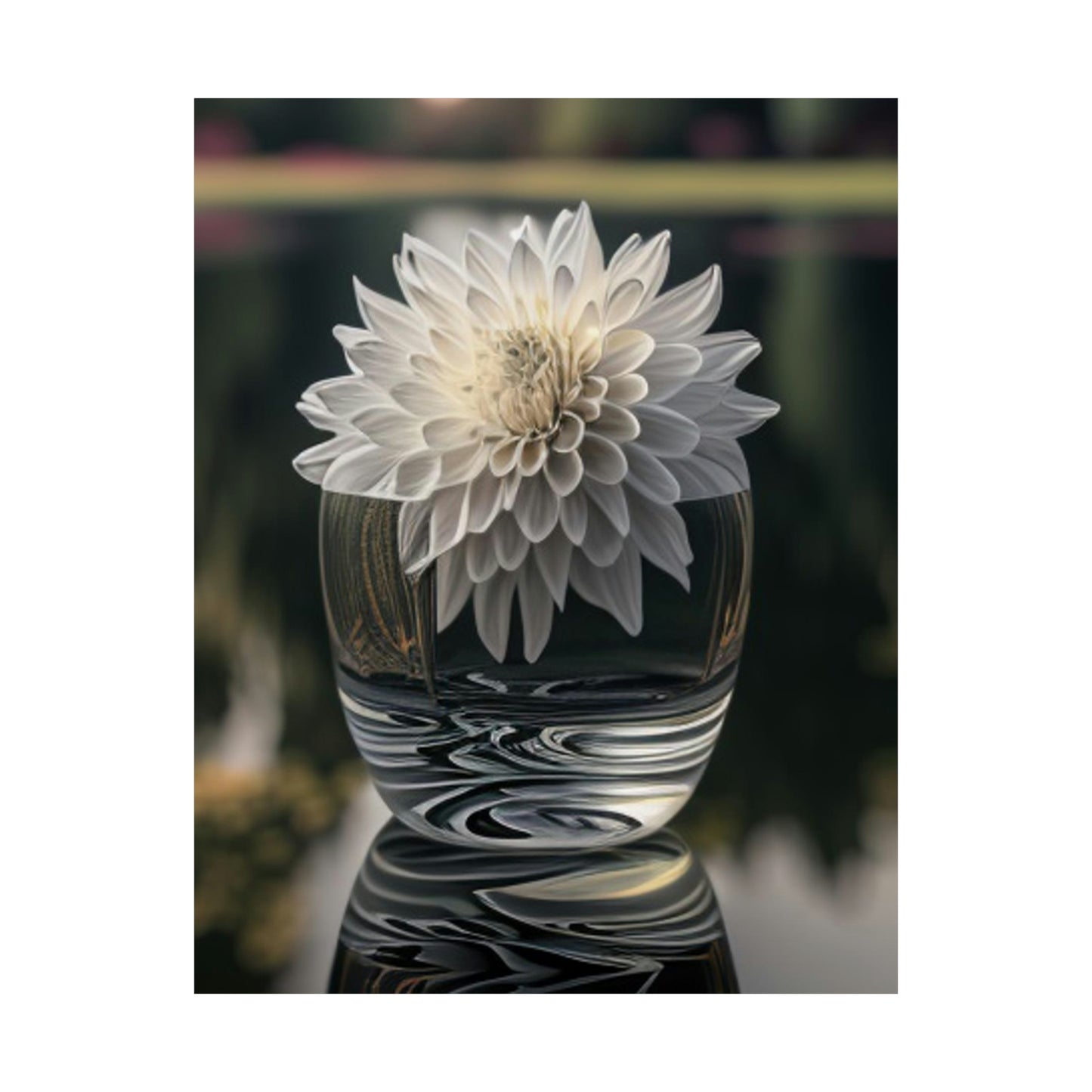 Premium Matte Vertical Posters White Dahlia 2