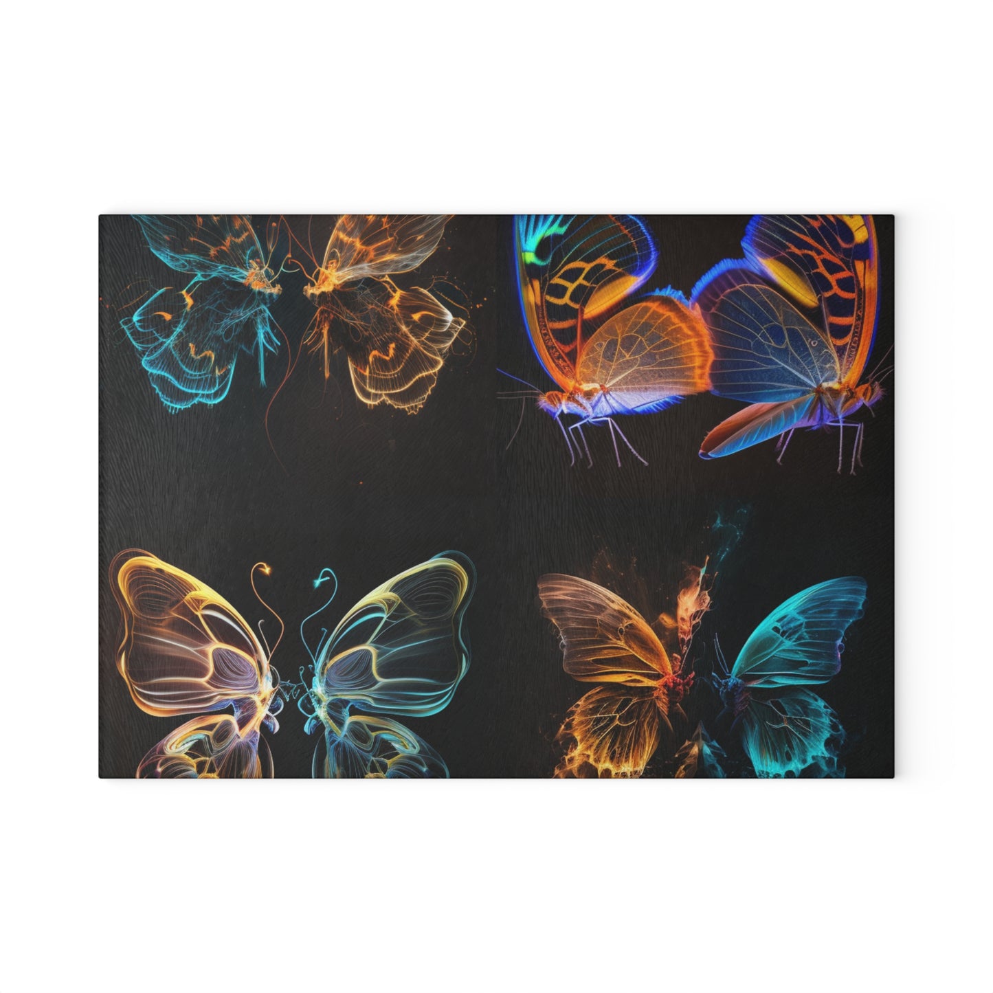 Glass Cutting Board Neon Glo Butterfly 5