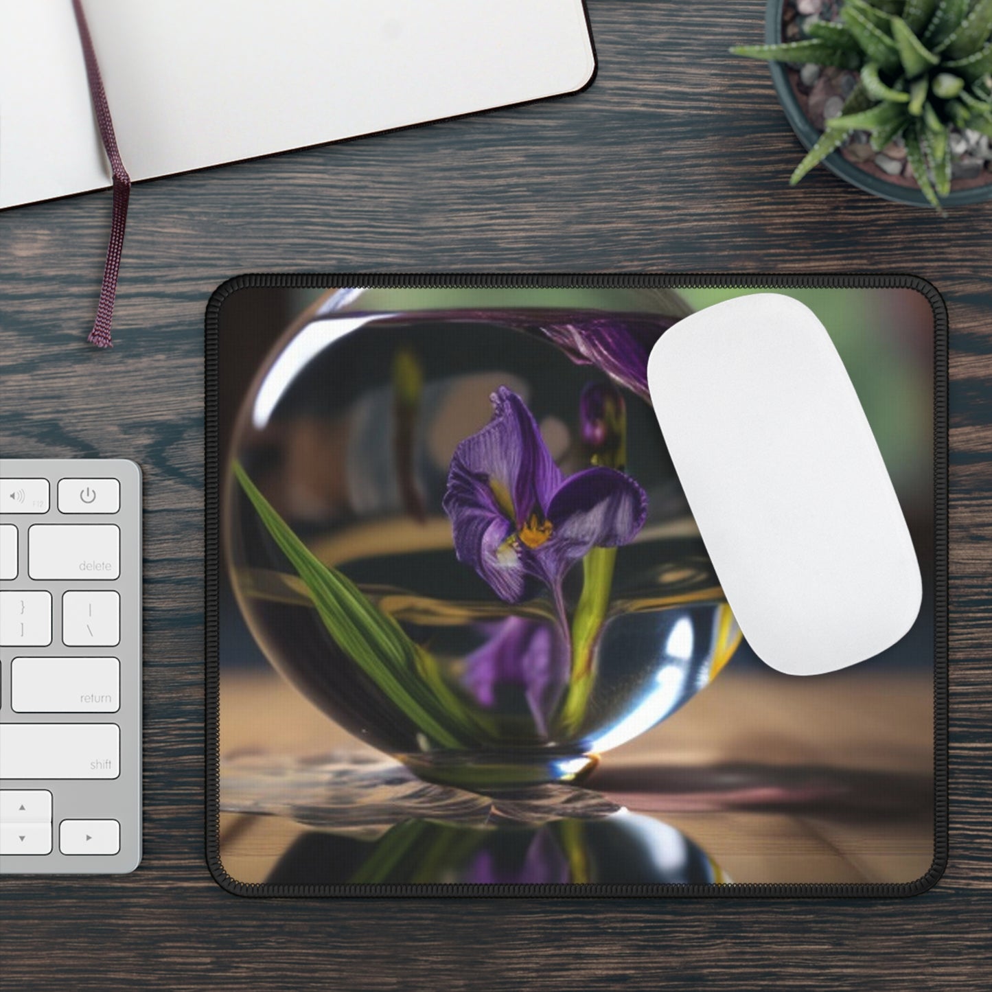 Gaming Mouse Pad  Purple Iris in a vase 1