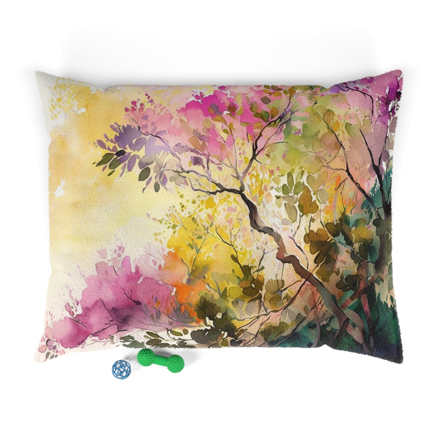 Pet Bed Mother Nature Bright Spring Colors Realistic Watercolor 2