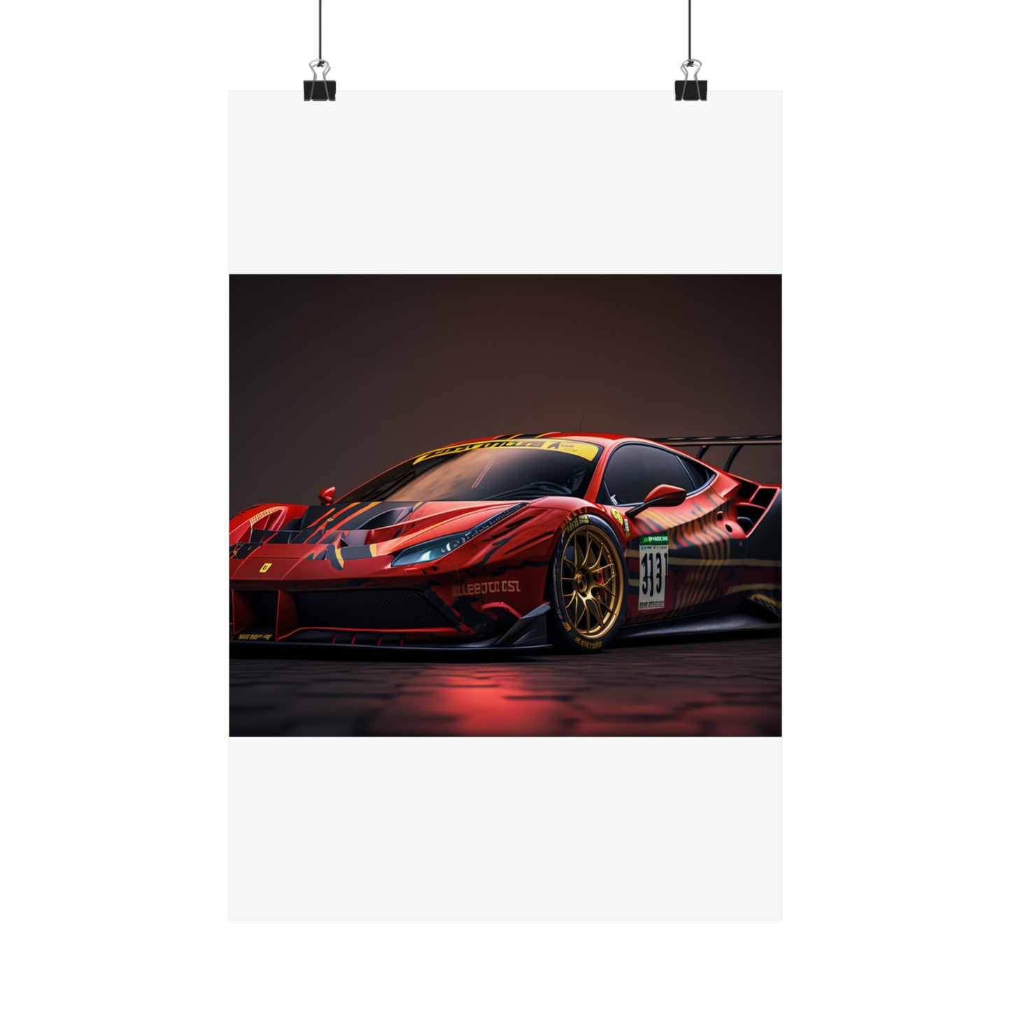 Premium Matte Vertical Posters Ferrari Red 1