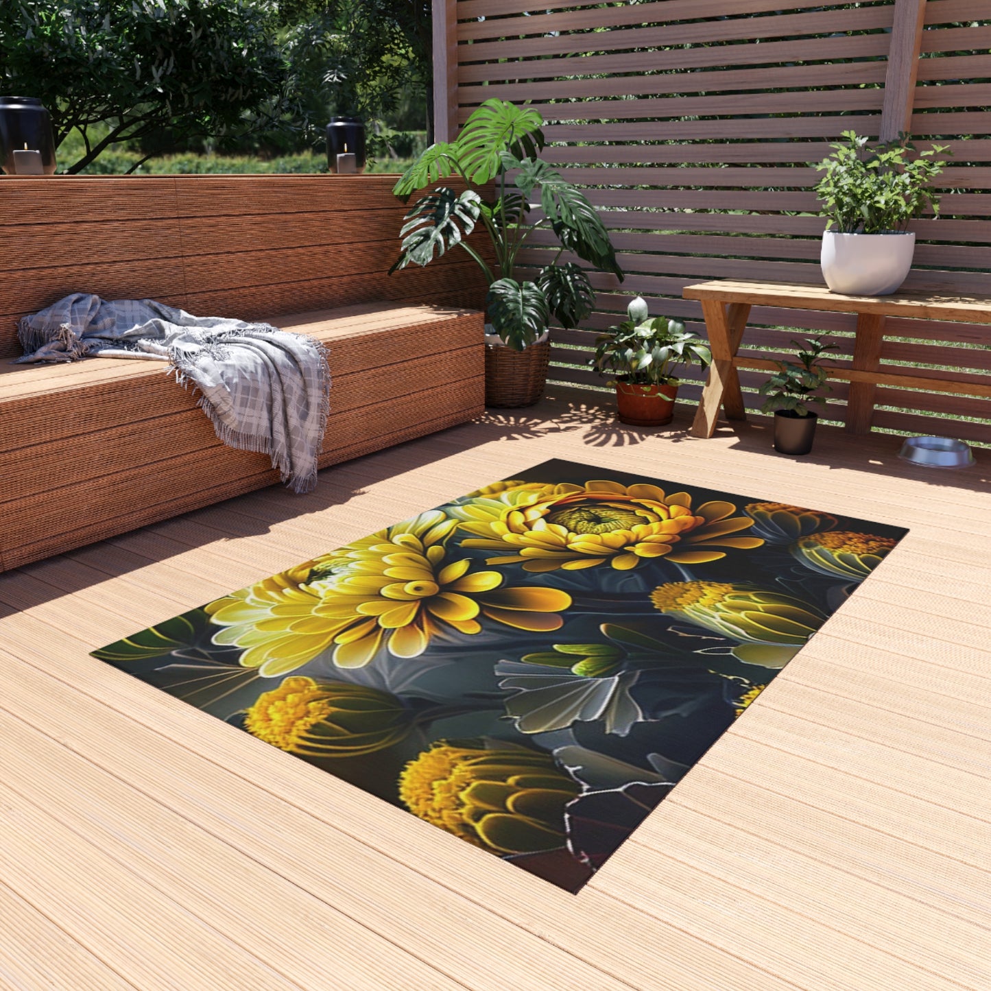 Outdoor Rug  Yellow Hermosas Flores Amarillas 4