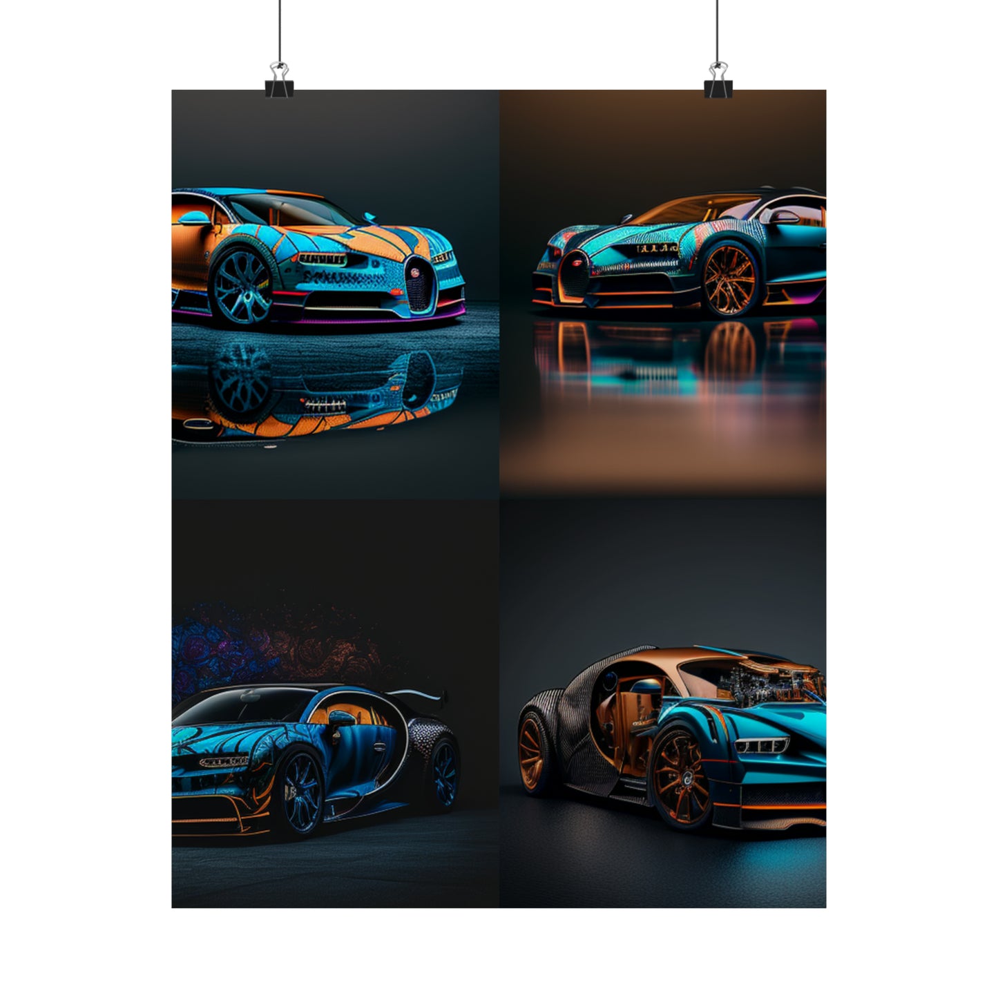 Premium Matte Vertical Posters Bugatti Blue 5