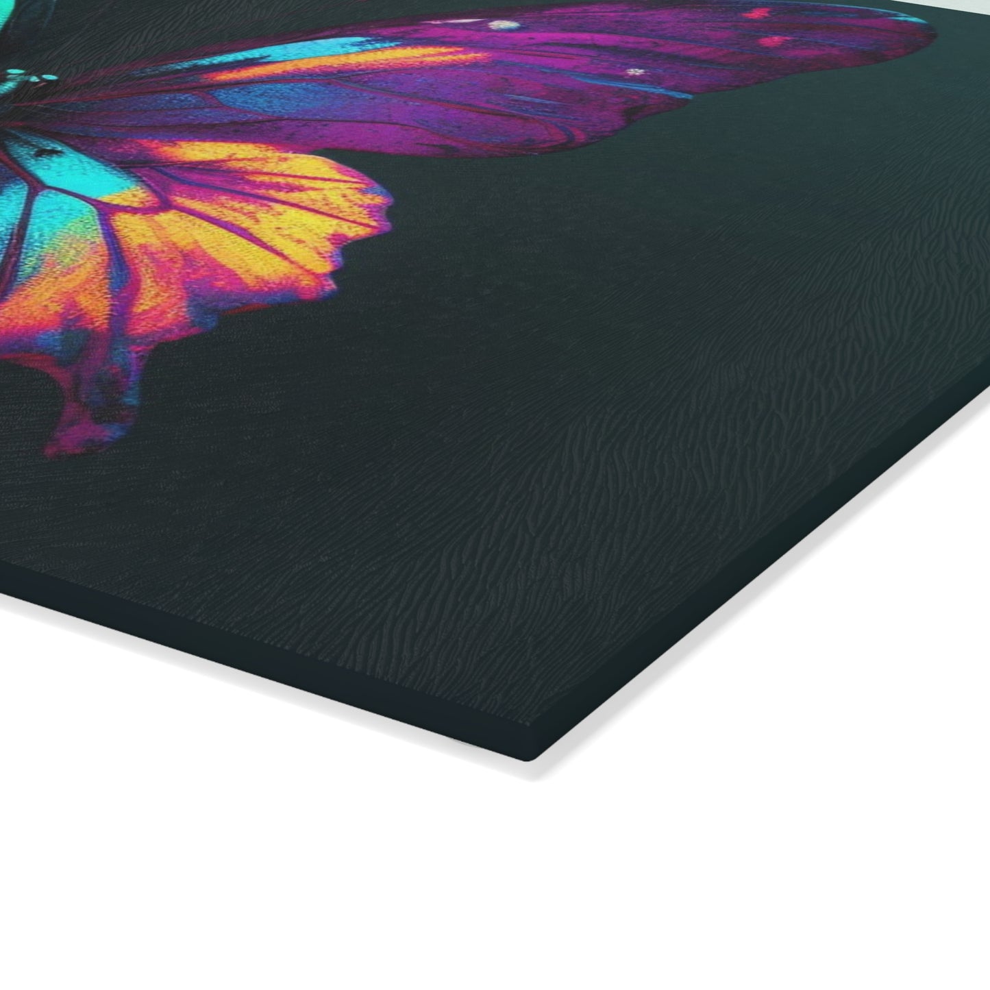 Glass Cutting Board Hyper Colorful Butterfly Purple 3