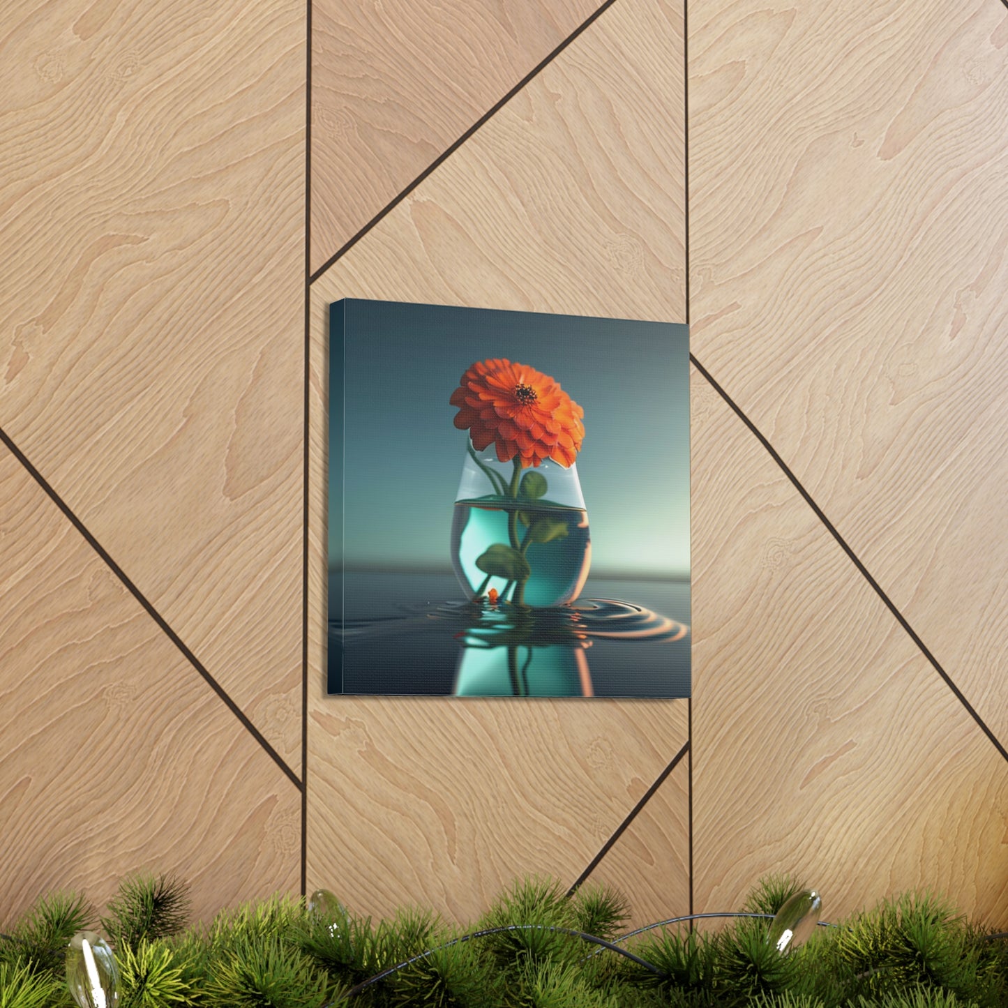 Canvas Gallery Wraps Orange Zinnia 1