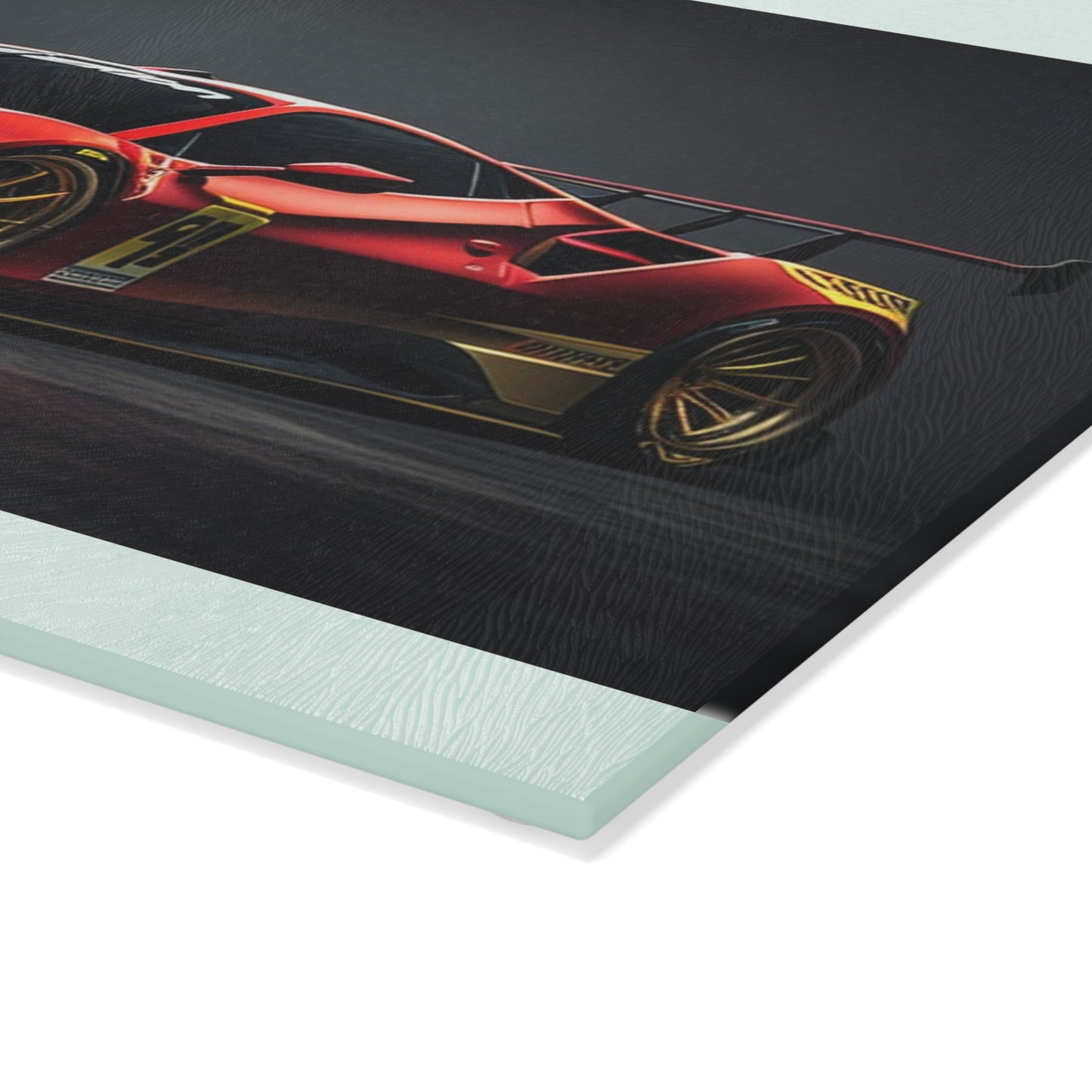 Glass Cutting Board Ferrari Red 3