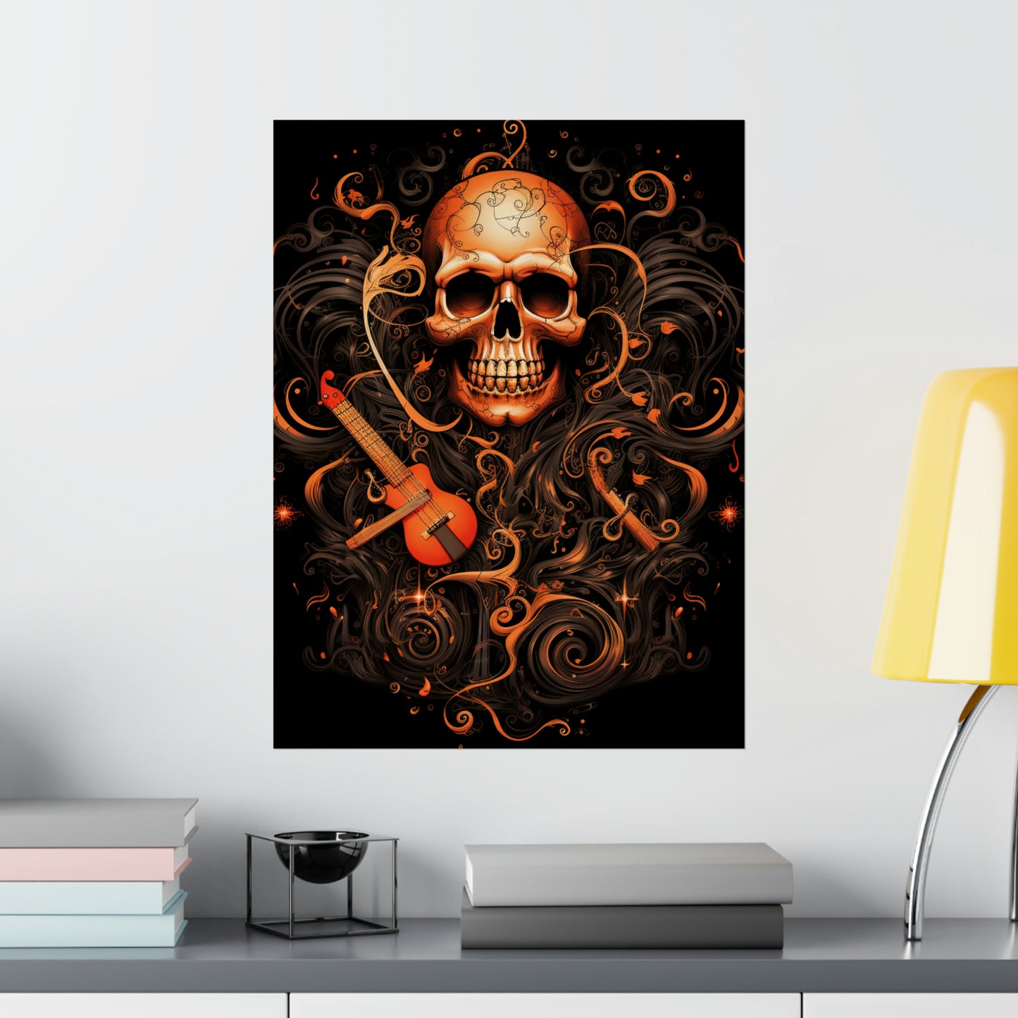 Premium Matte Vertical Posters Skull Treble Clef 4