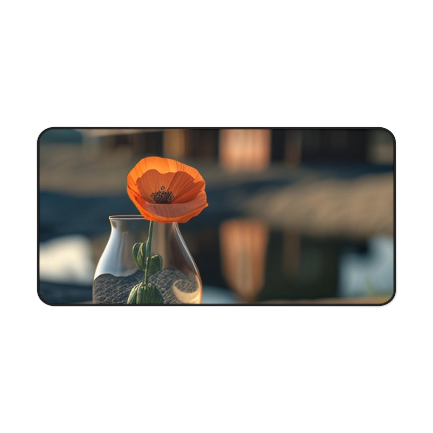 Desk Mat Orange Poppy in a Vase 4