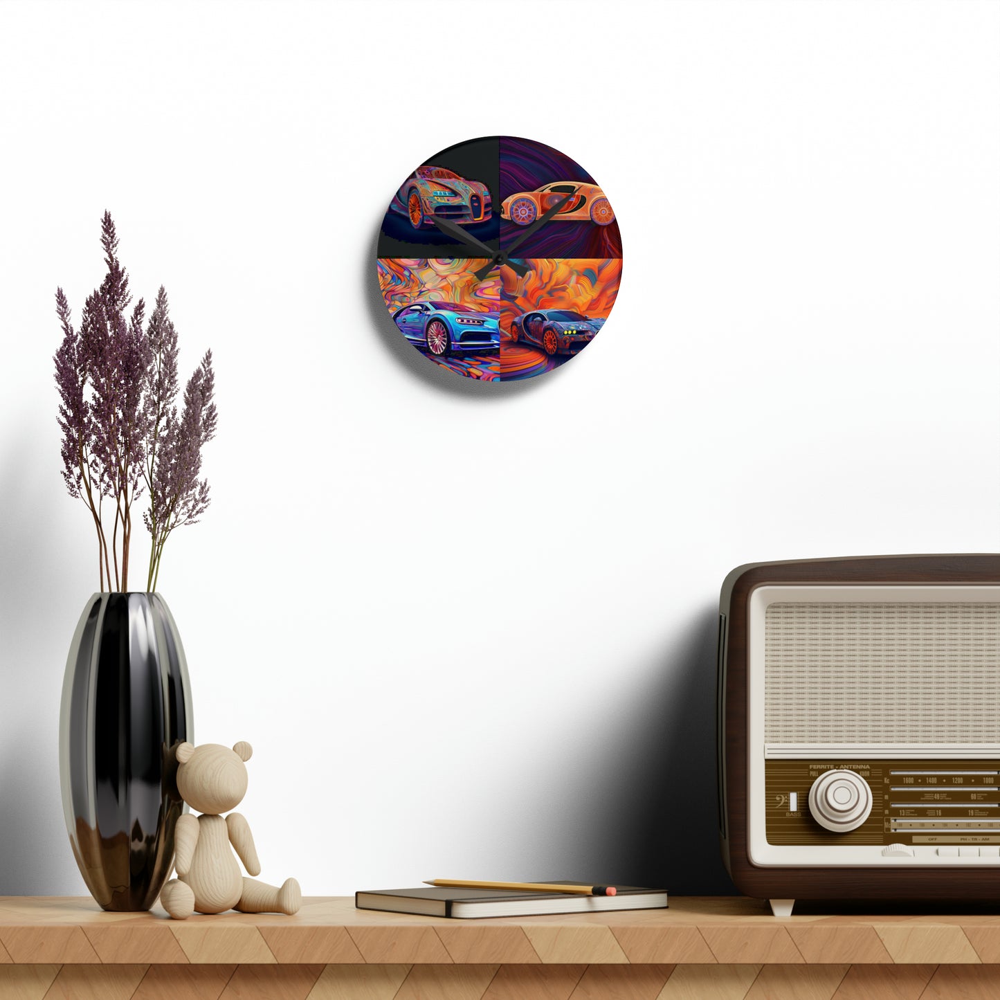 Acrylic Wall Clock Bugatti Abstract Concept 5