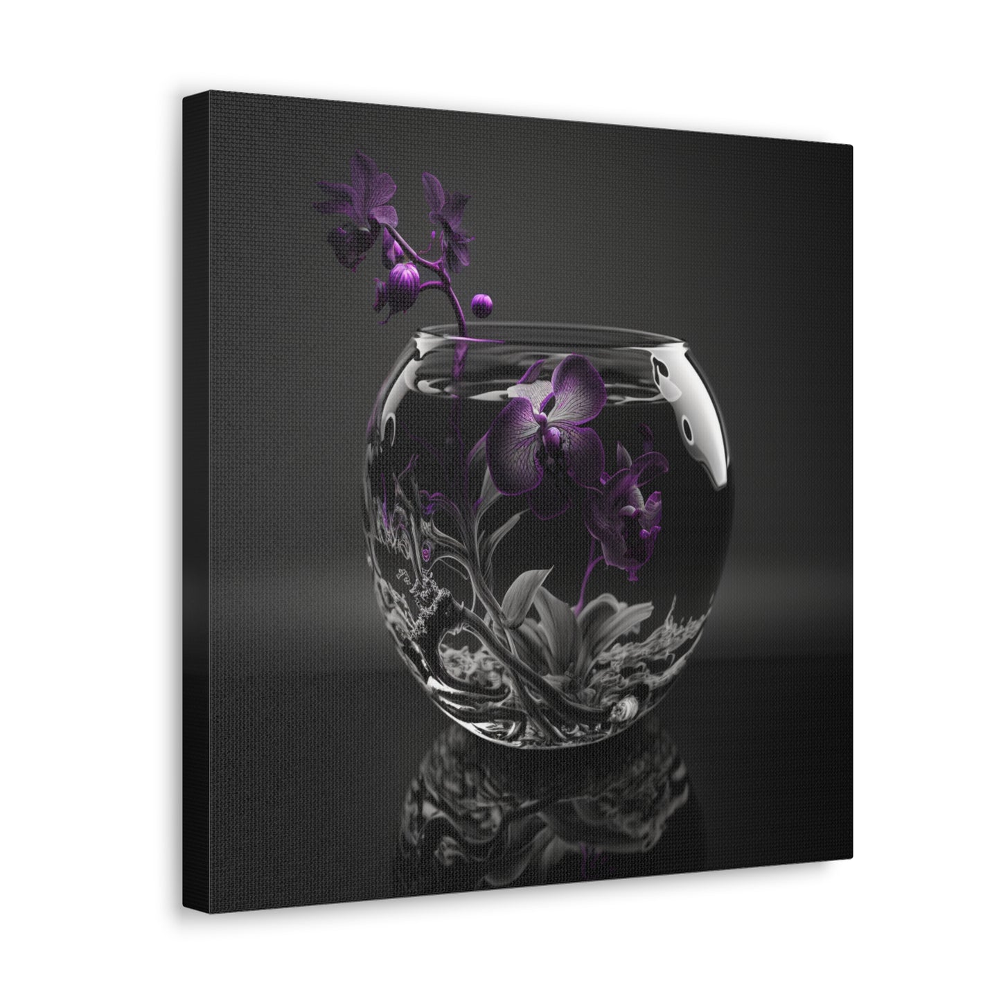 Canvas Gallery Wraps Purple Orchid Glass vase 3