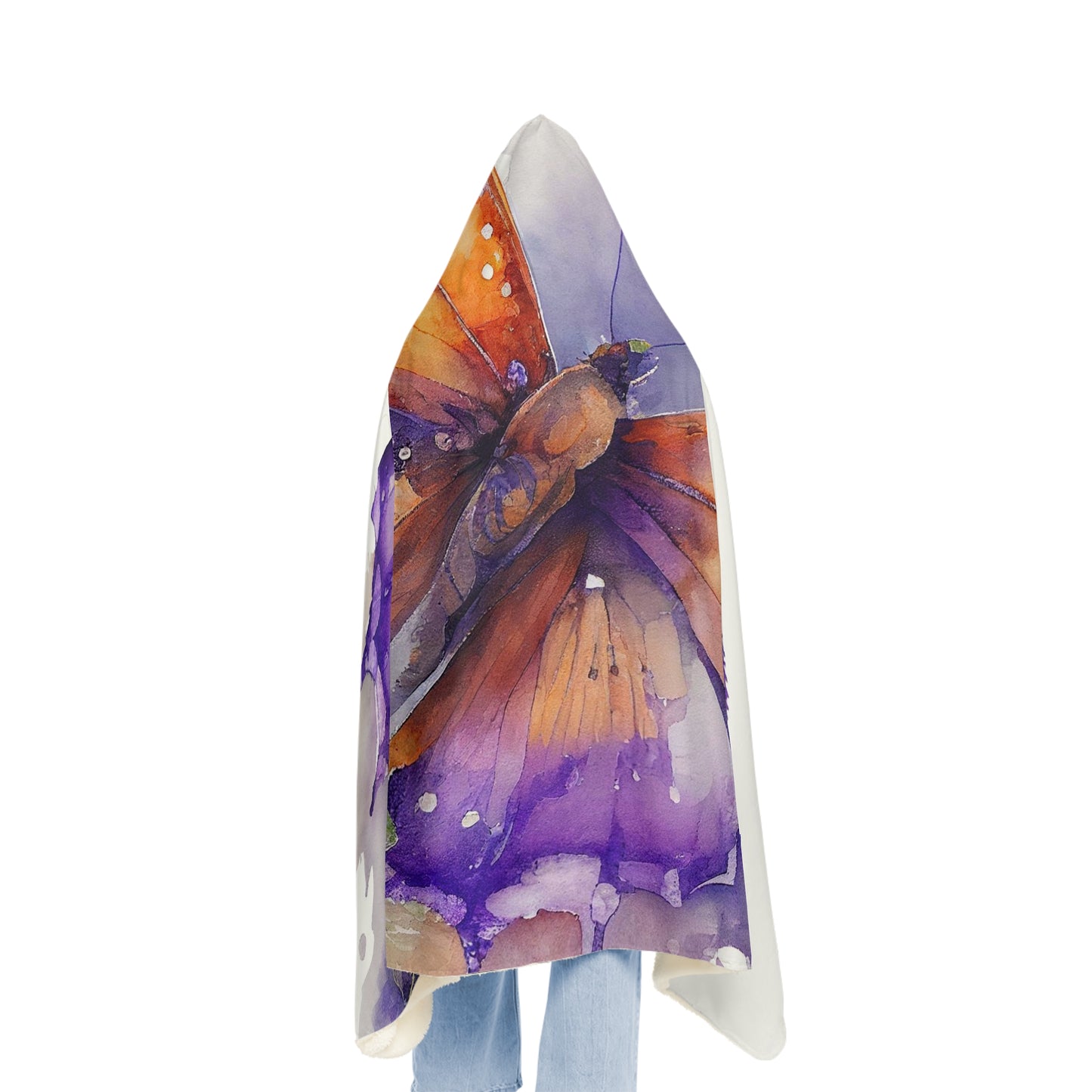 Snuggle Hooded Blanket MerlinRose Watercolor Butterfly 2