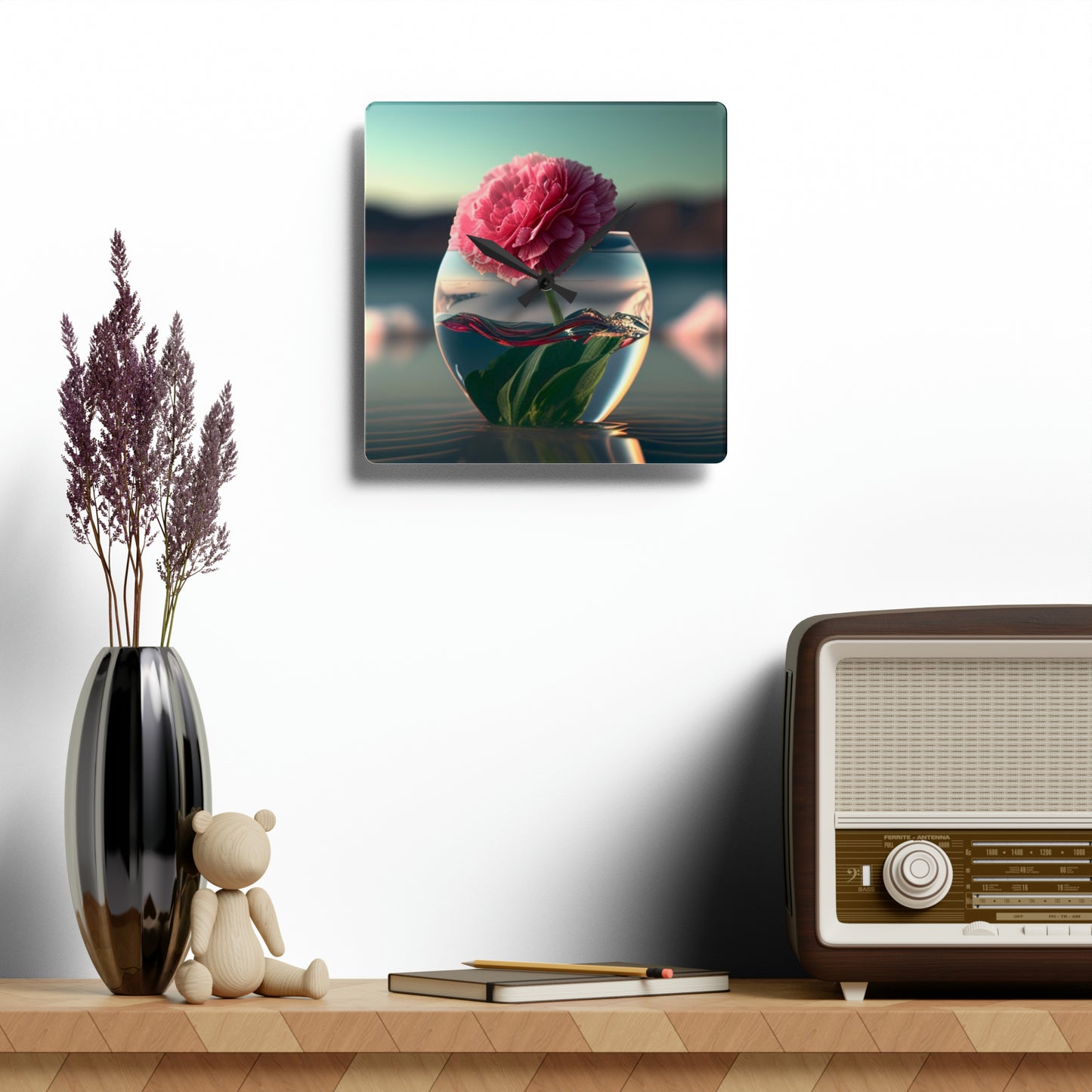 Acrylic Wall Clock Carnation 2