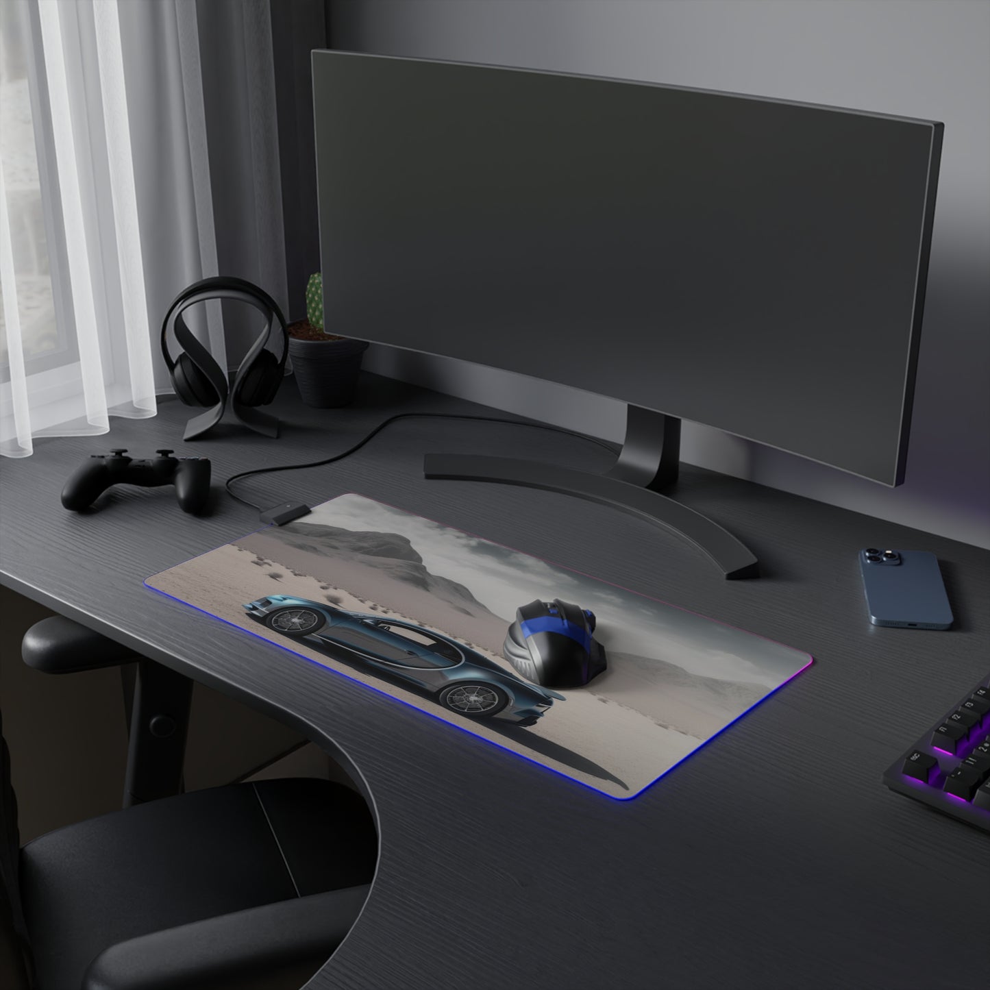 LED Gaming Mouse Pad Bugatti Real Look 1