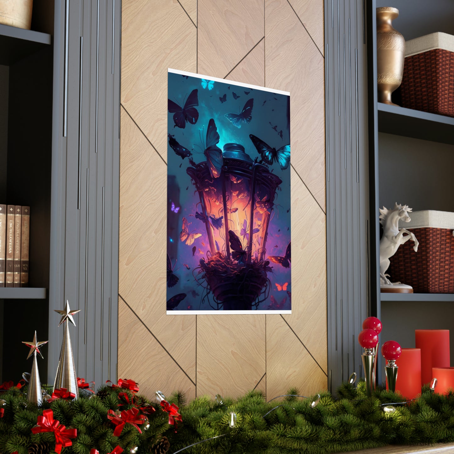 Premium Matte Vertical Posters Street Light Butterfly 3