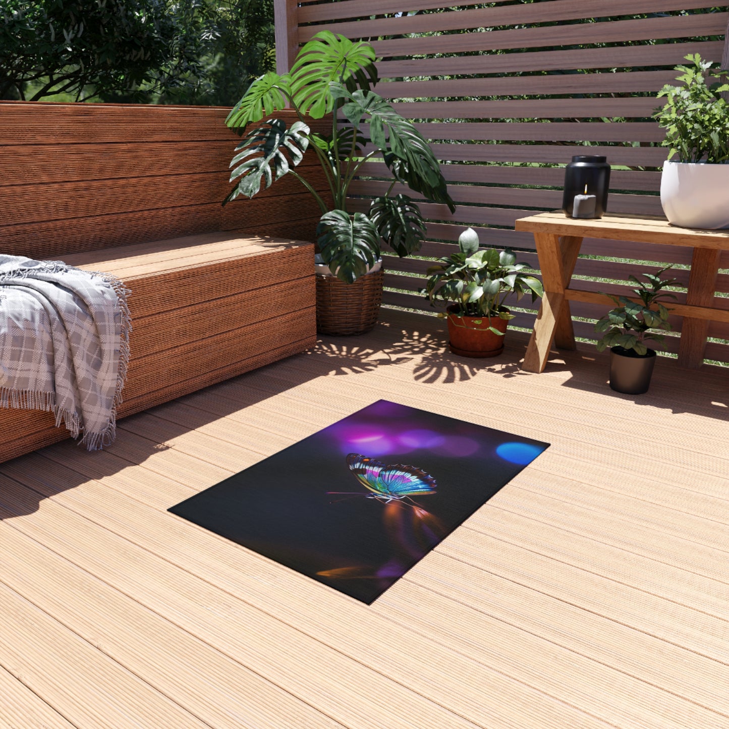 Outdoor Rug  Photo Realistic Butterfly 1