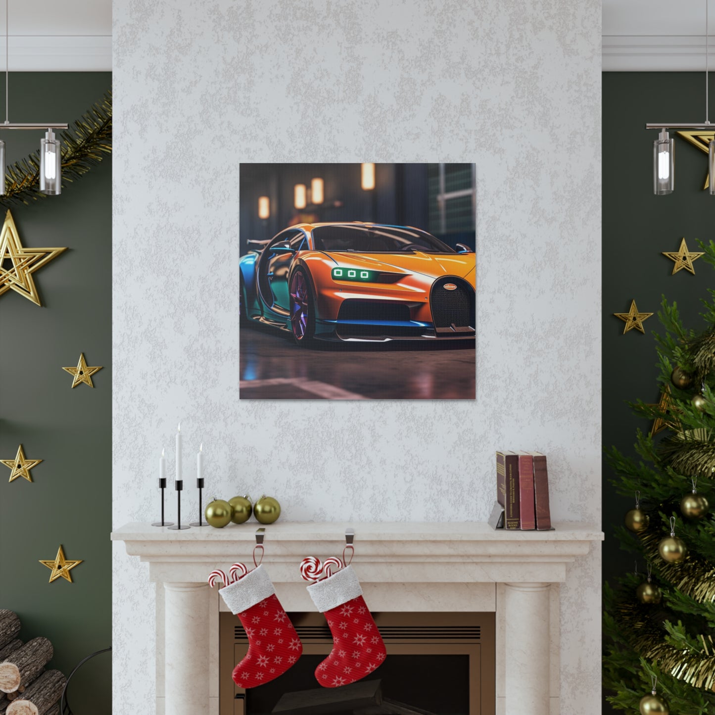 Canvas Gallery Wraps Hyper Bugatti Neon Chiron 1