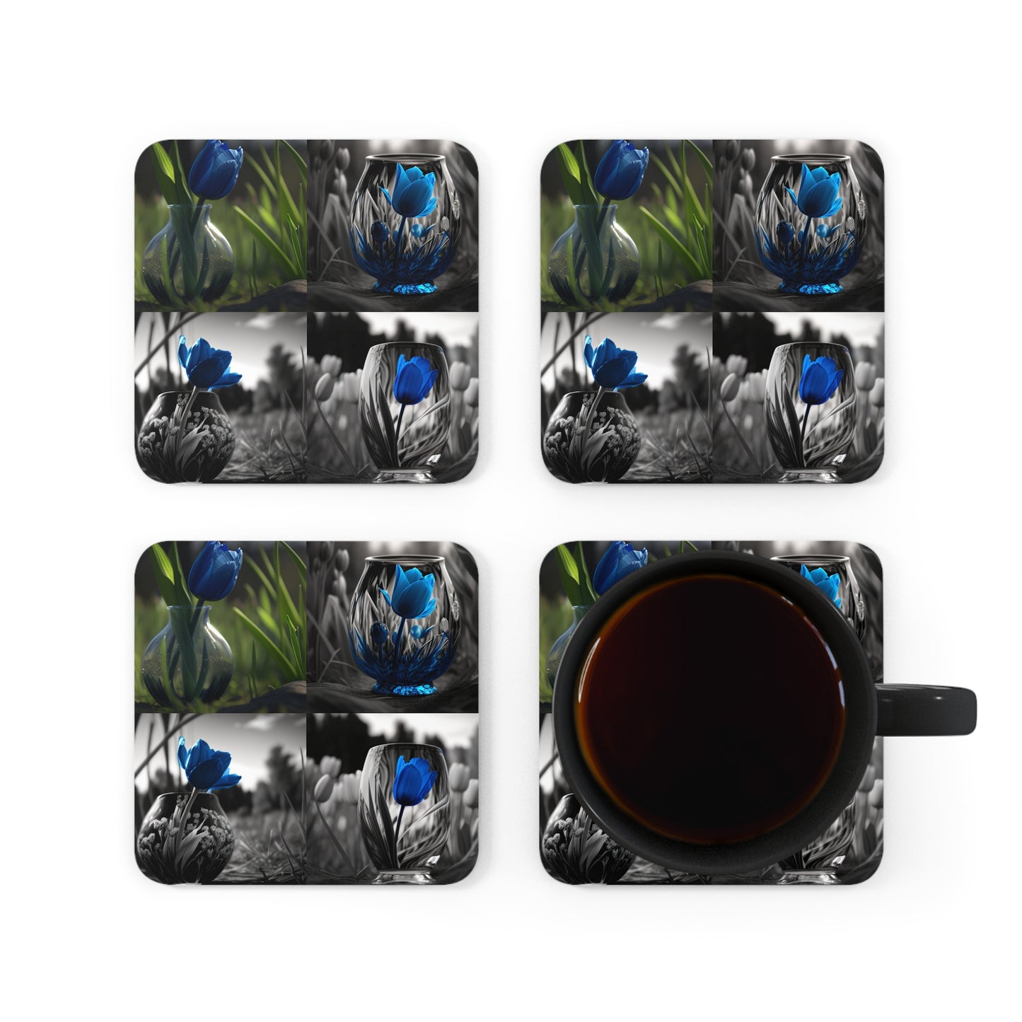 Corkwood Coaster Set Tulip 5