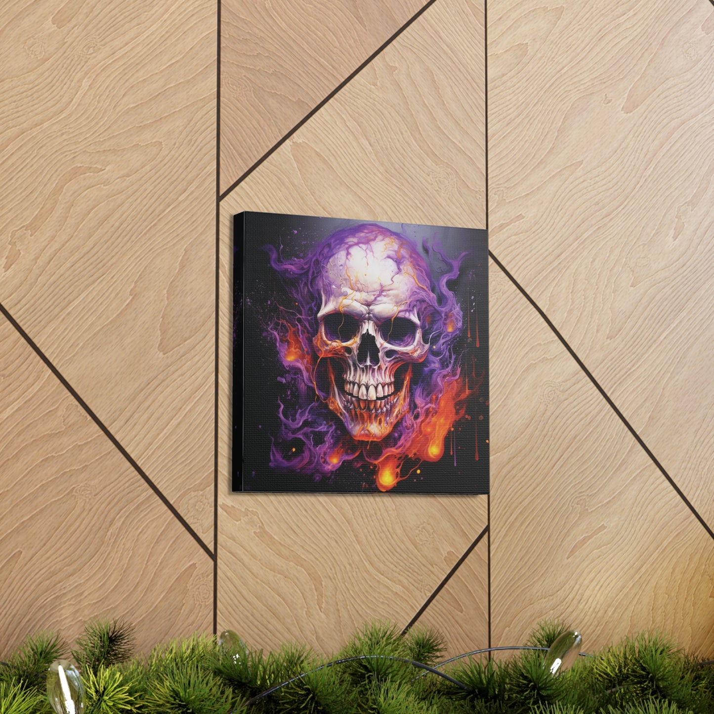 Canvas Gallery Wraps Skull Flames 2
