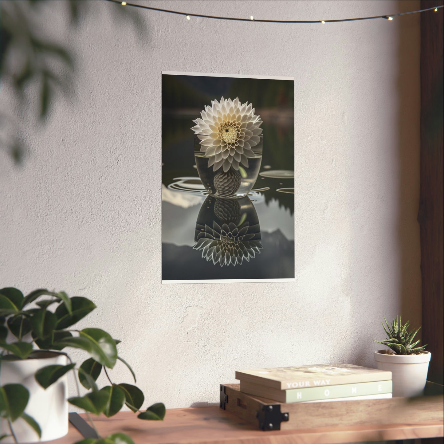 Premium Matte Vertical Posters White Dahlia 3