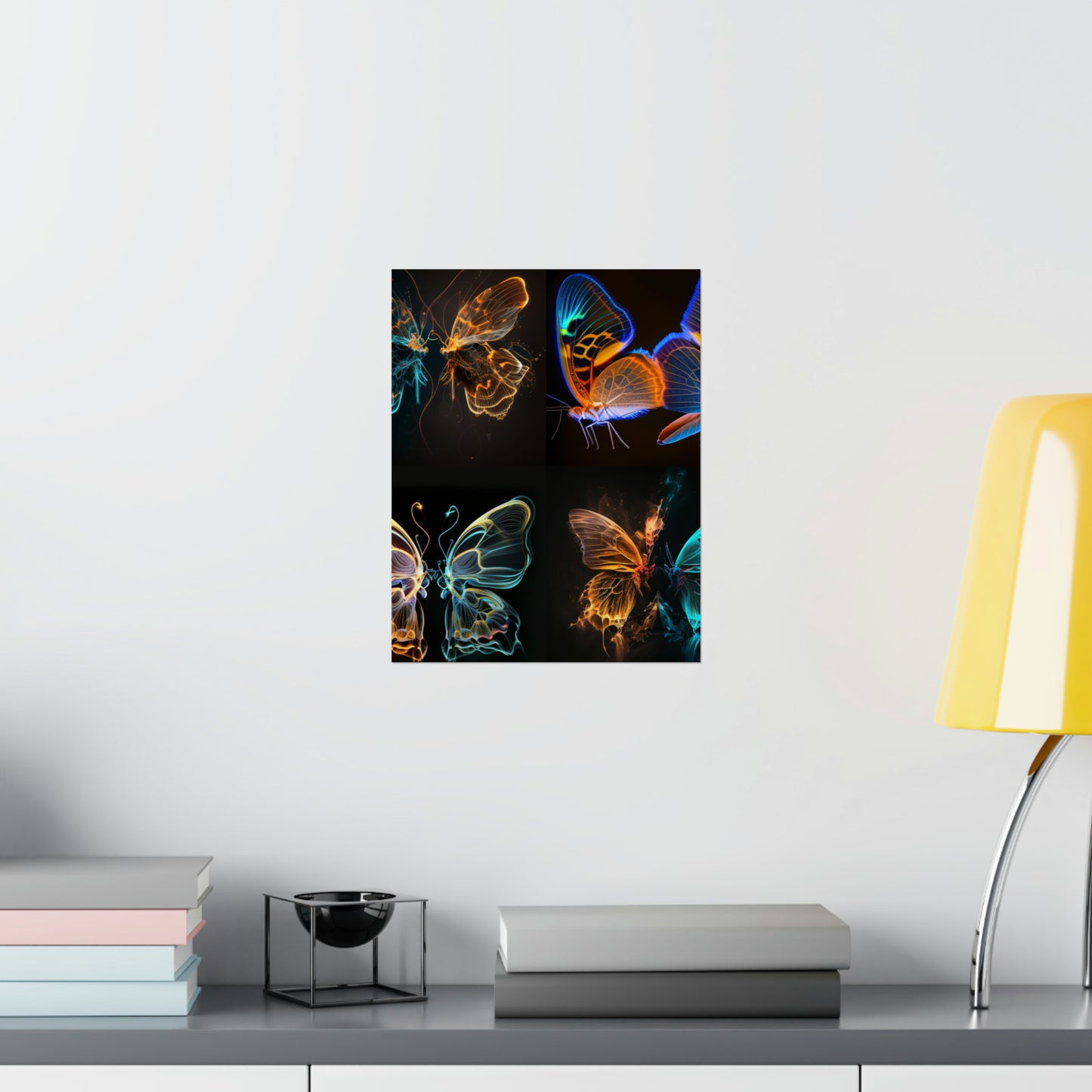 Premium Matte Vertical Posters Neon Glo Butterfly 5