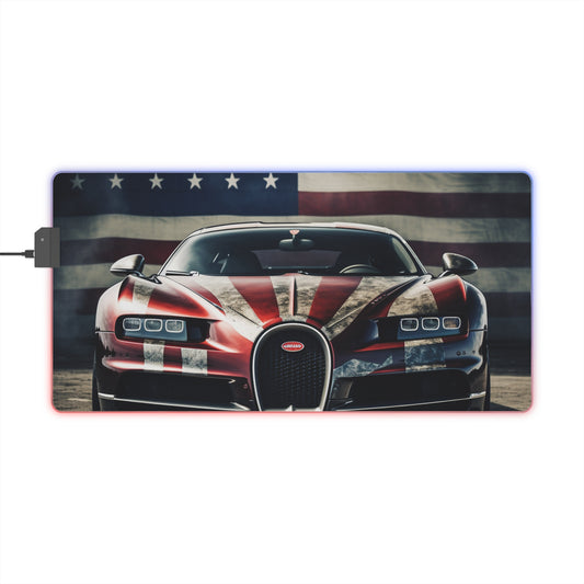 LED Gaming Mouse Pad American Flag Background Bugatti 3