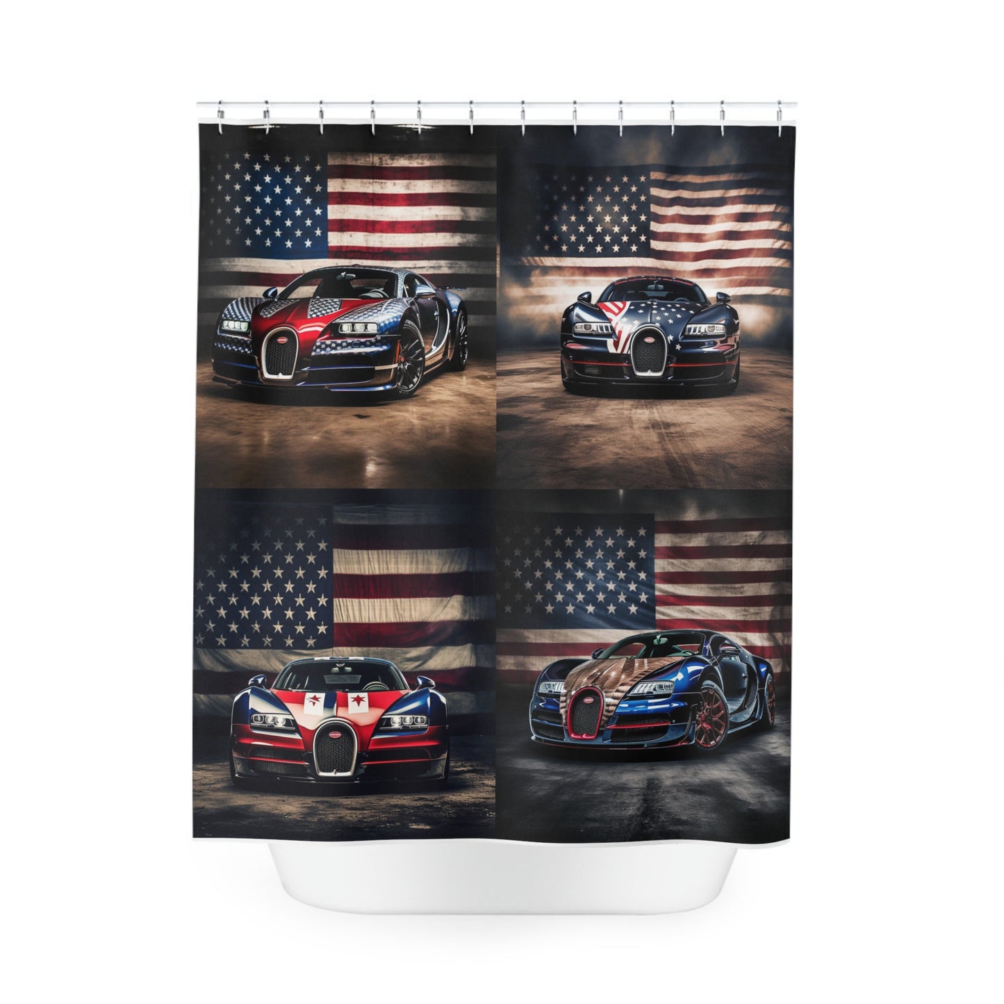 Polyester Shower Curtain Bugatti American Flag 5