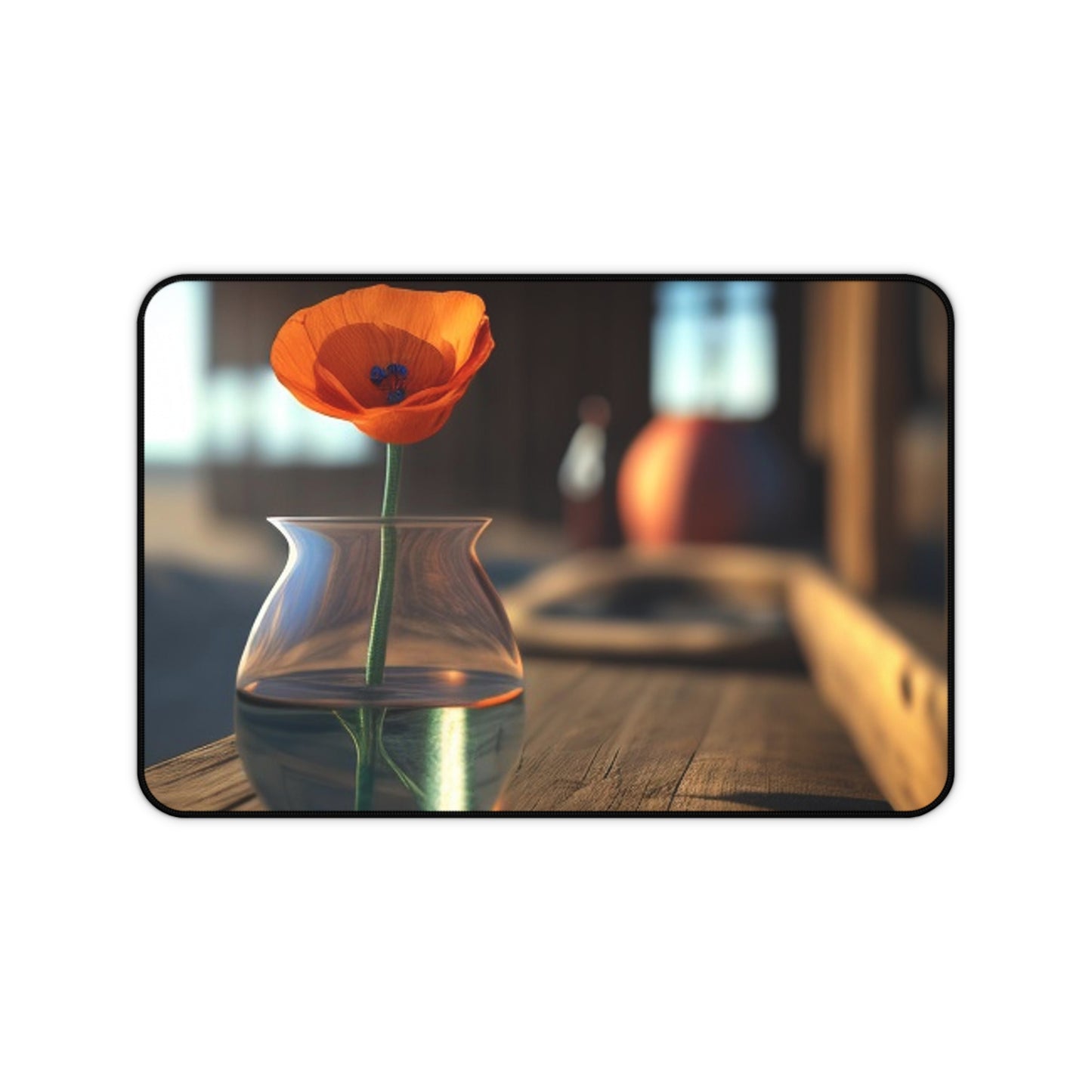 Desk Mat Poppy in a Glass Vase 2