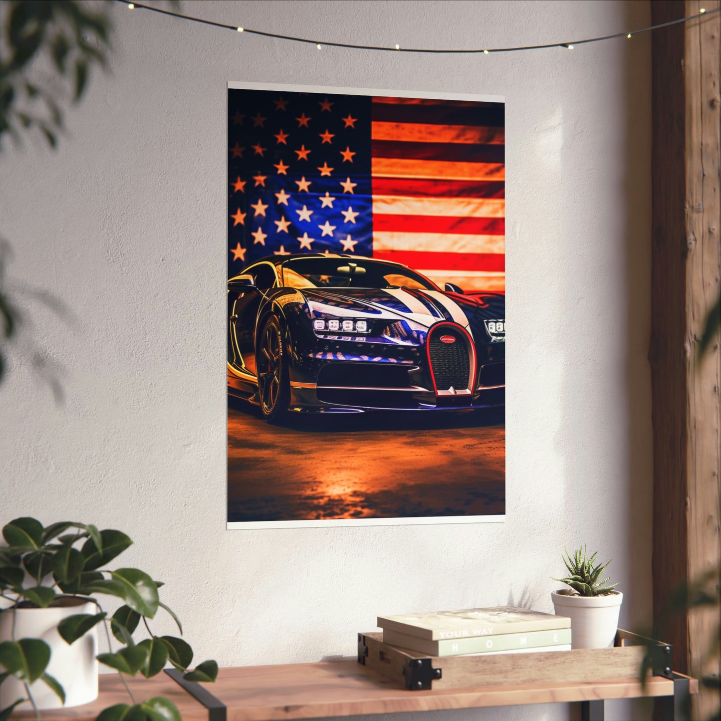 Premium Matte Vertical Posters Macro Bugatti American Flag 4