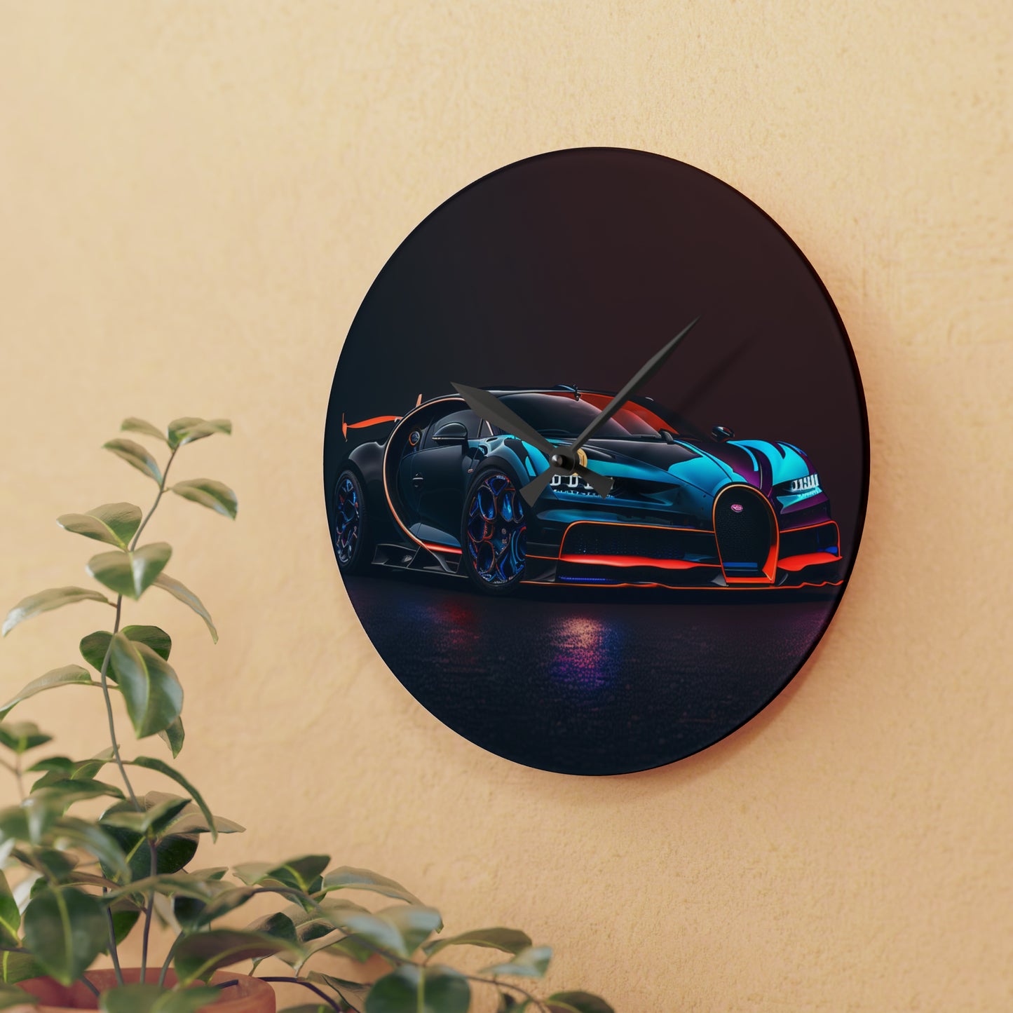 Acrylic Wall Clock Bugatti Chiron Super 1