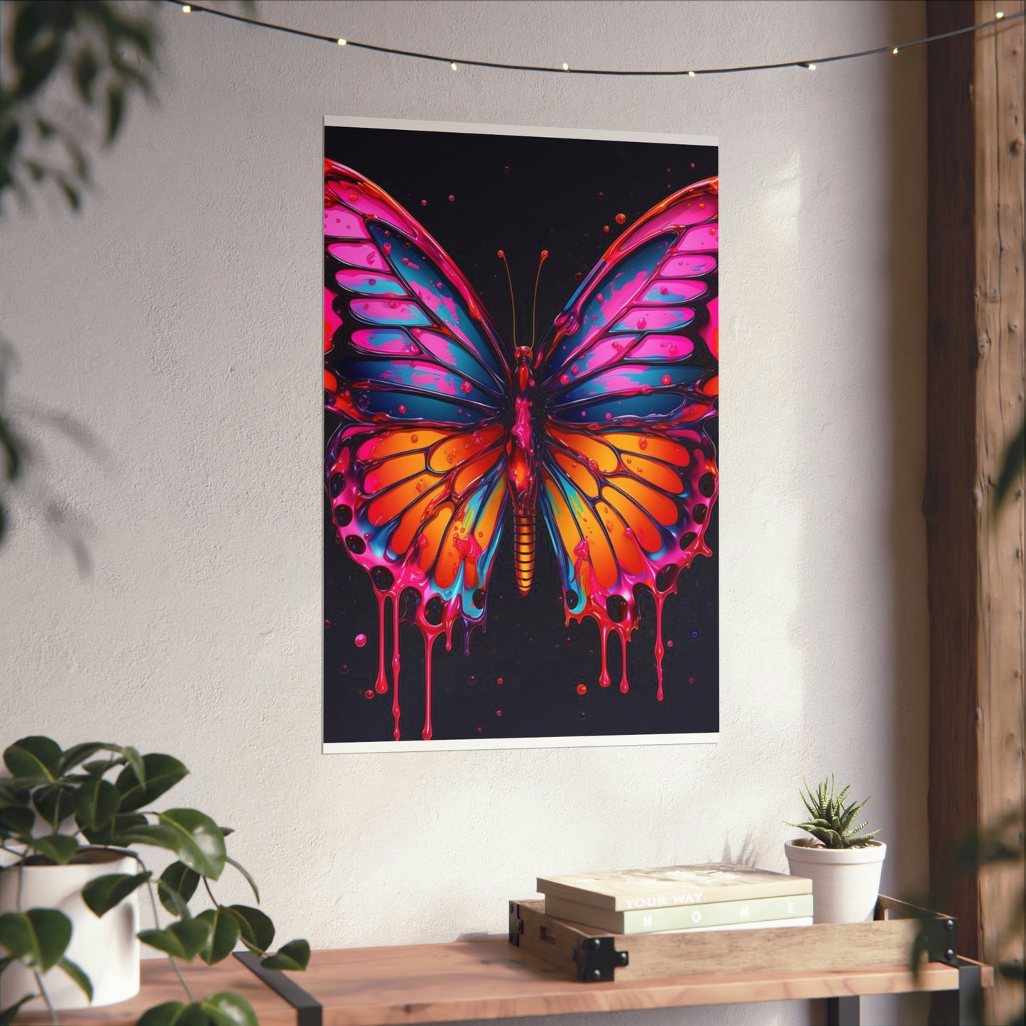 Premium Matte Vertical Posters Pink Butterfly Flair 1