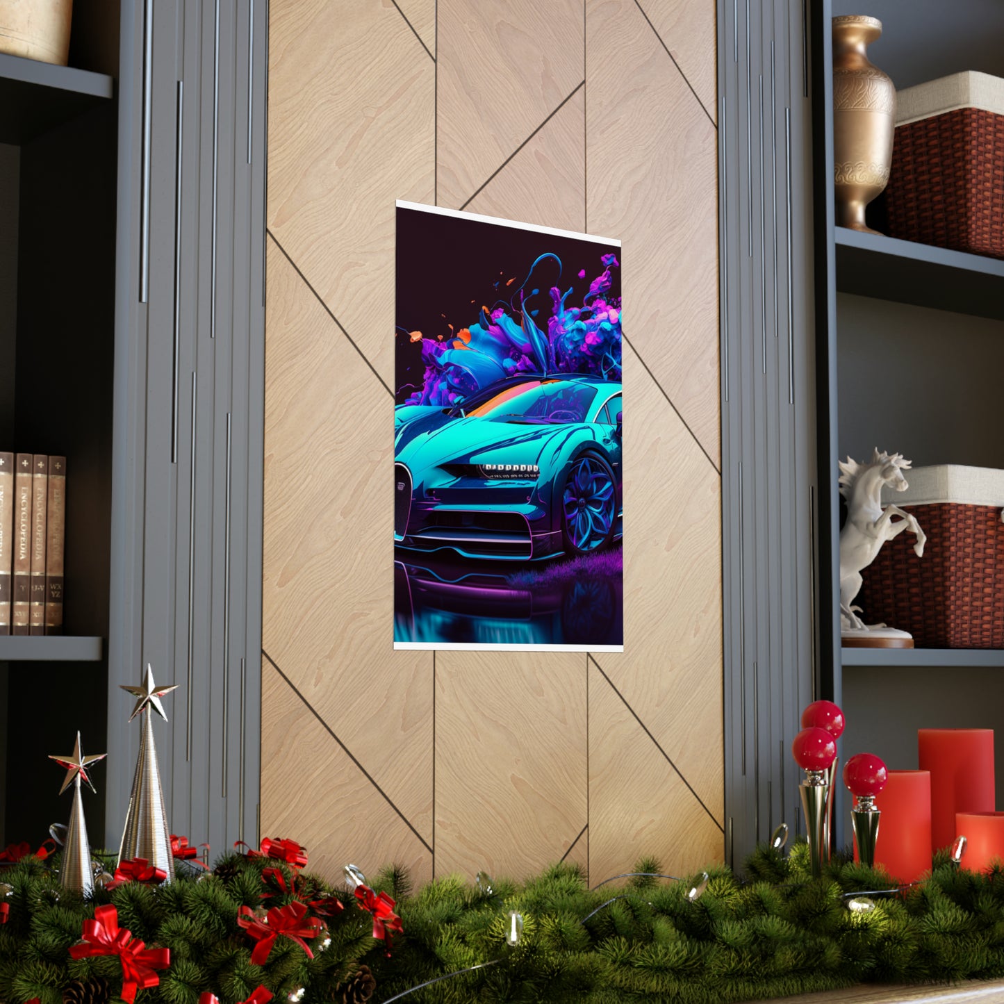 Premium Matte Vertical Posters Bugatti Neon Chiron 3