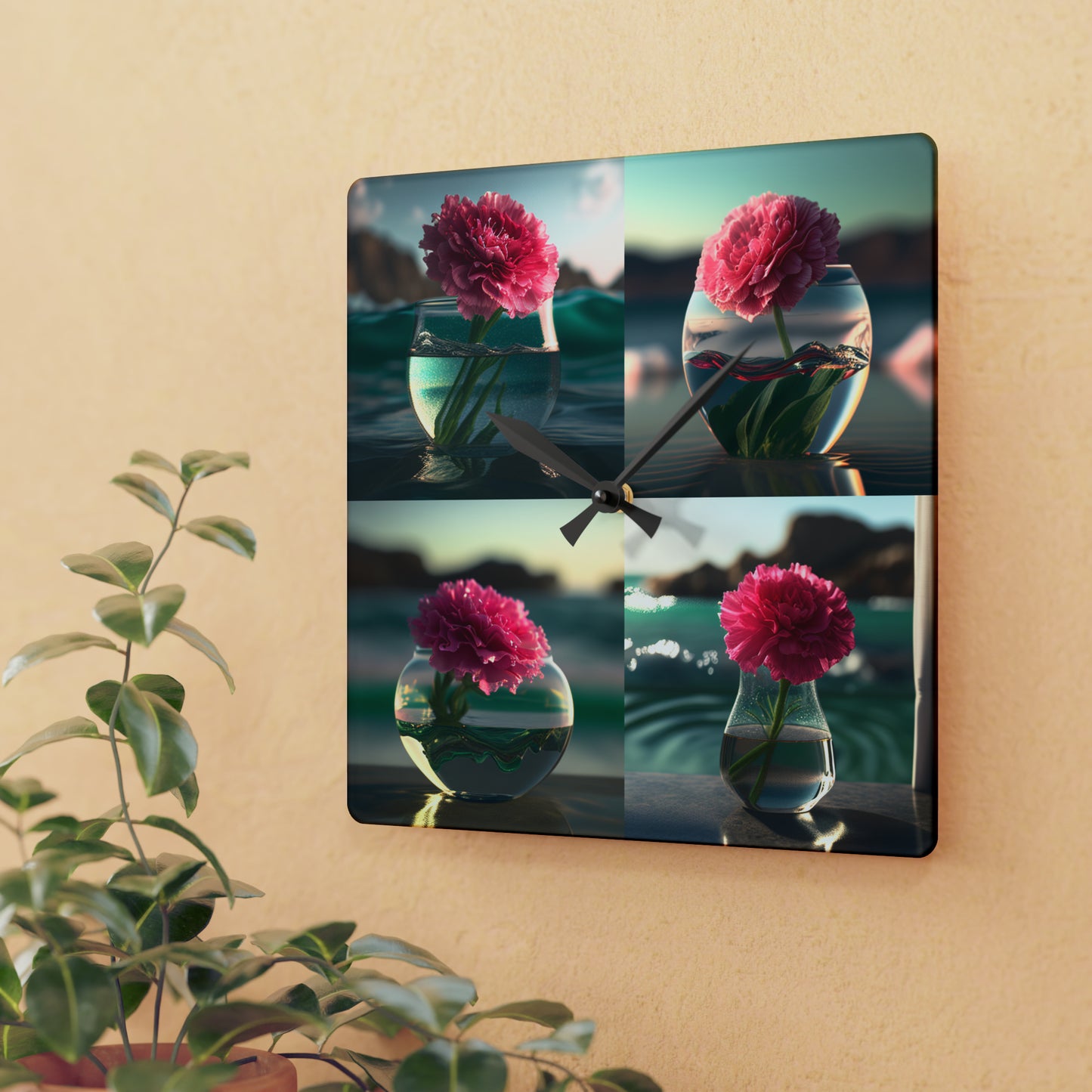 Acrylic Wall Clock Carnation 5