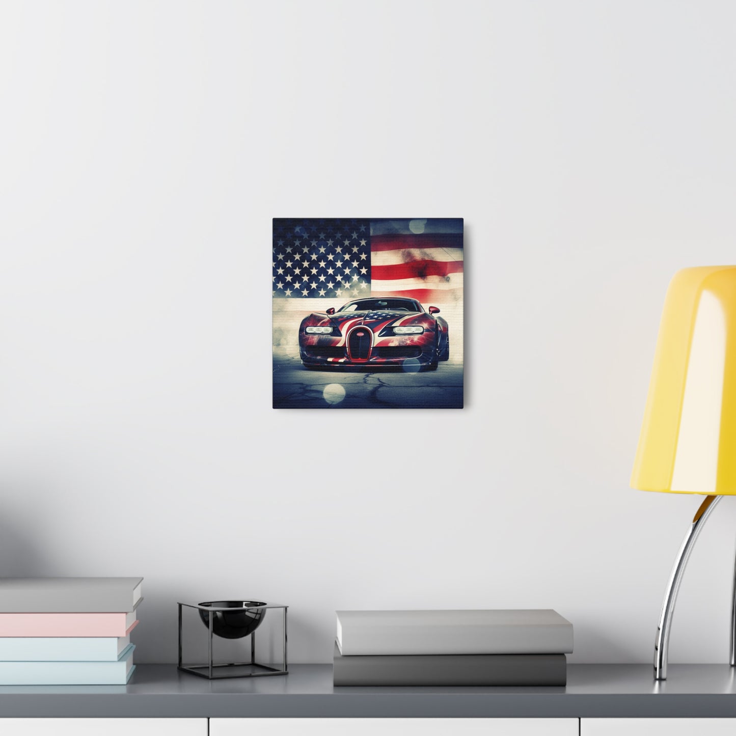 Canvas Gallery Wraps Abstract American Flag Background Bugatti 1