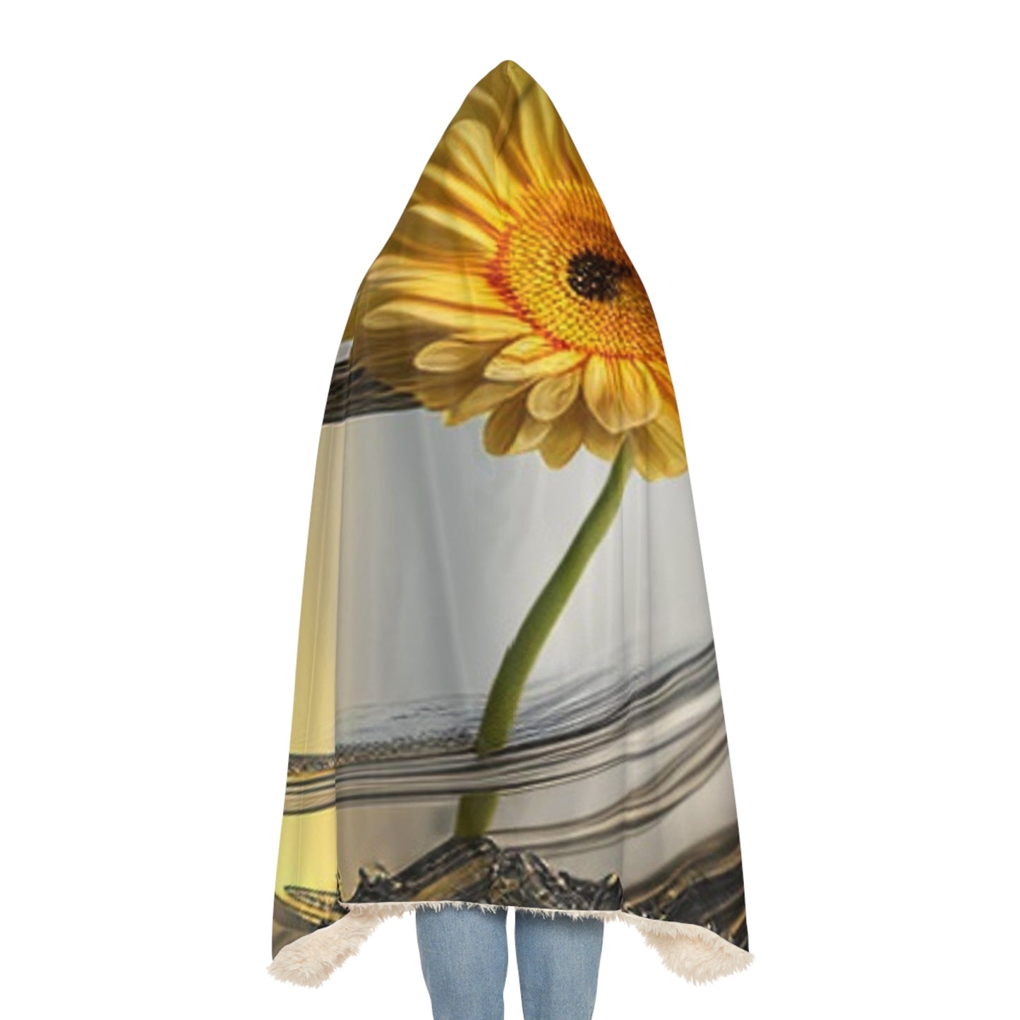 Snuggle Hooded Blanket yello Gerbera glass 1