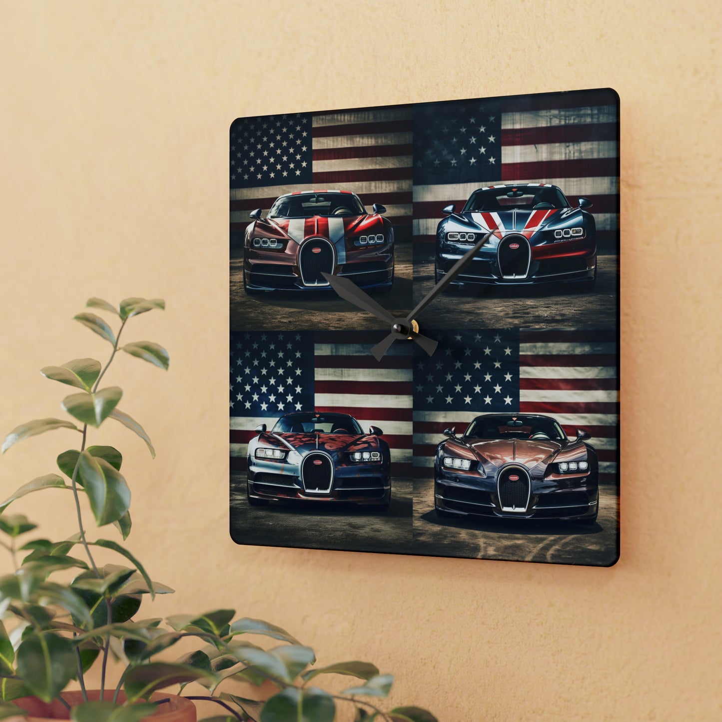 Acrylic Wall Clock Bugatti Flag 5