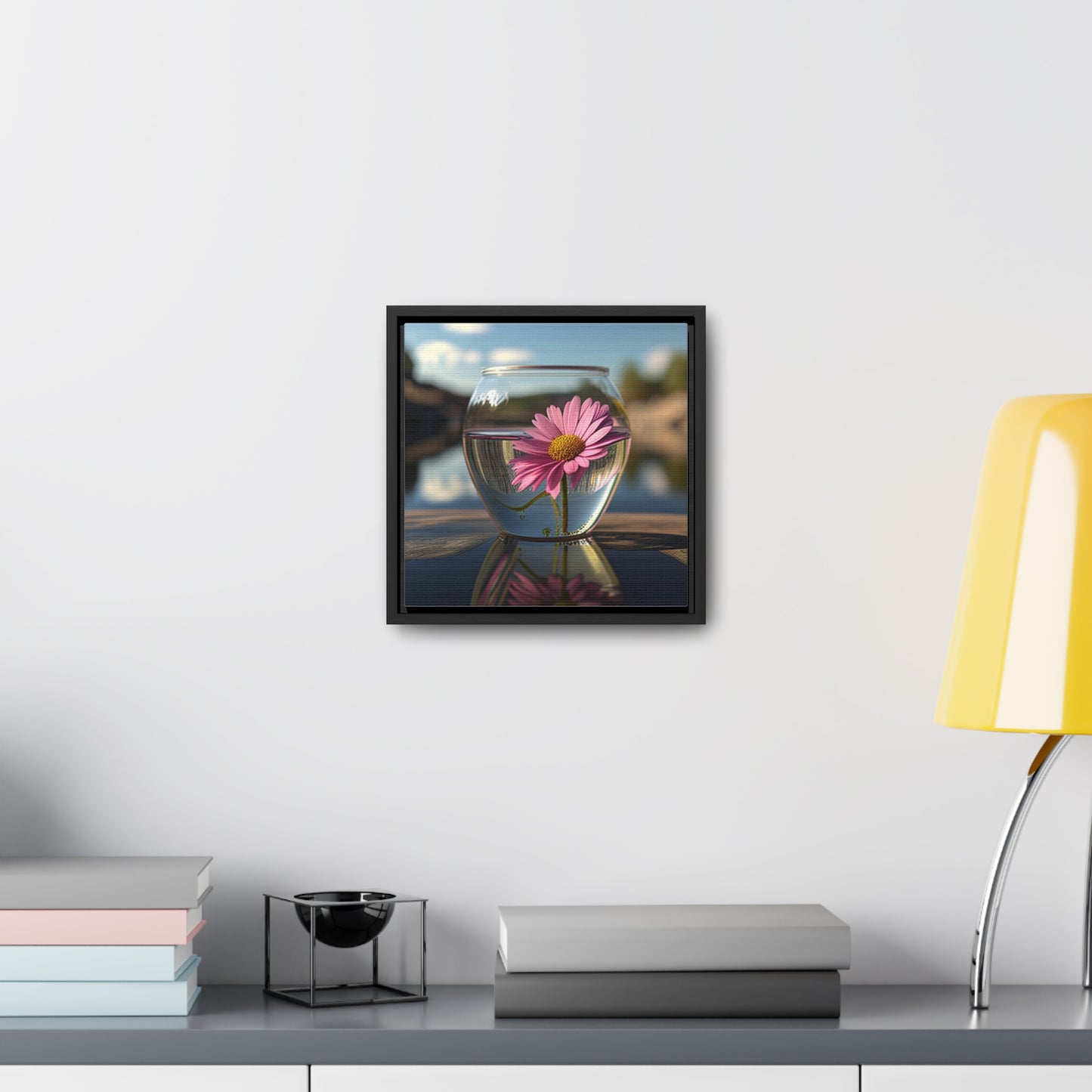 Gallery Canvas Wraps, Square Frame Pink Daisy 3