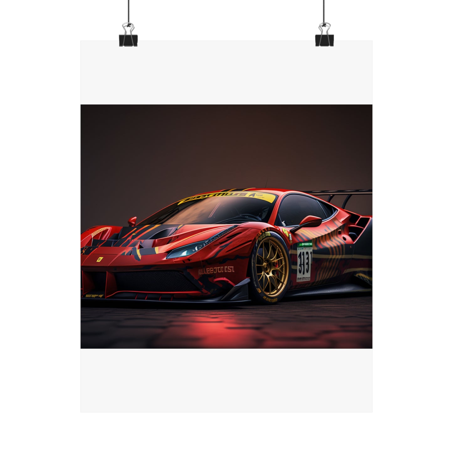 Premium Matte Vertical Posters Ferrari Red 1