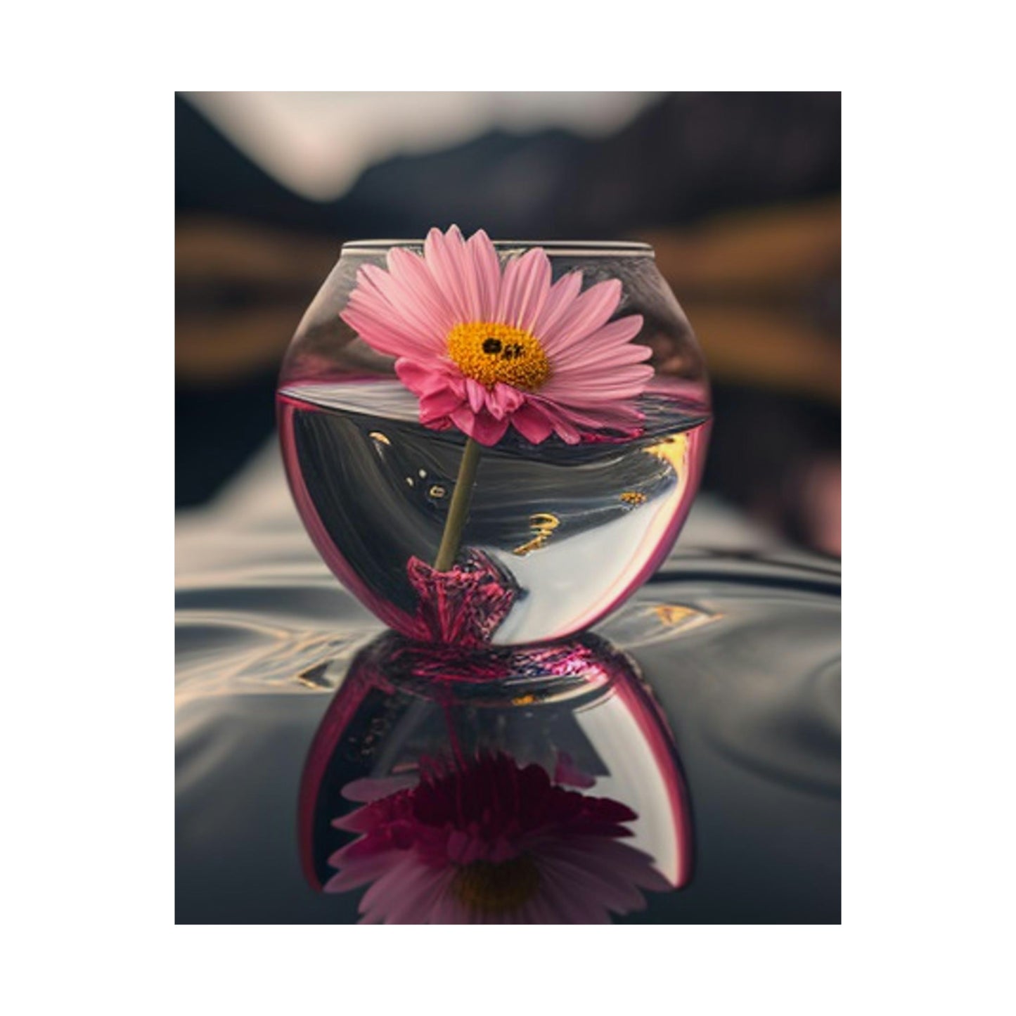 Premium Matte Vertical Posters Pink Daisy 1