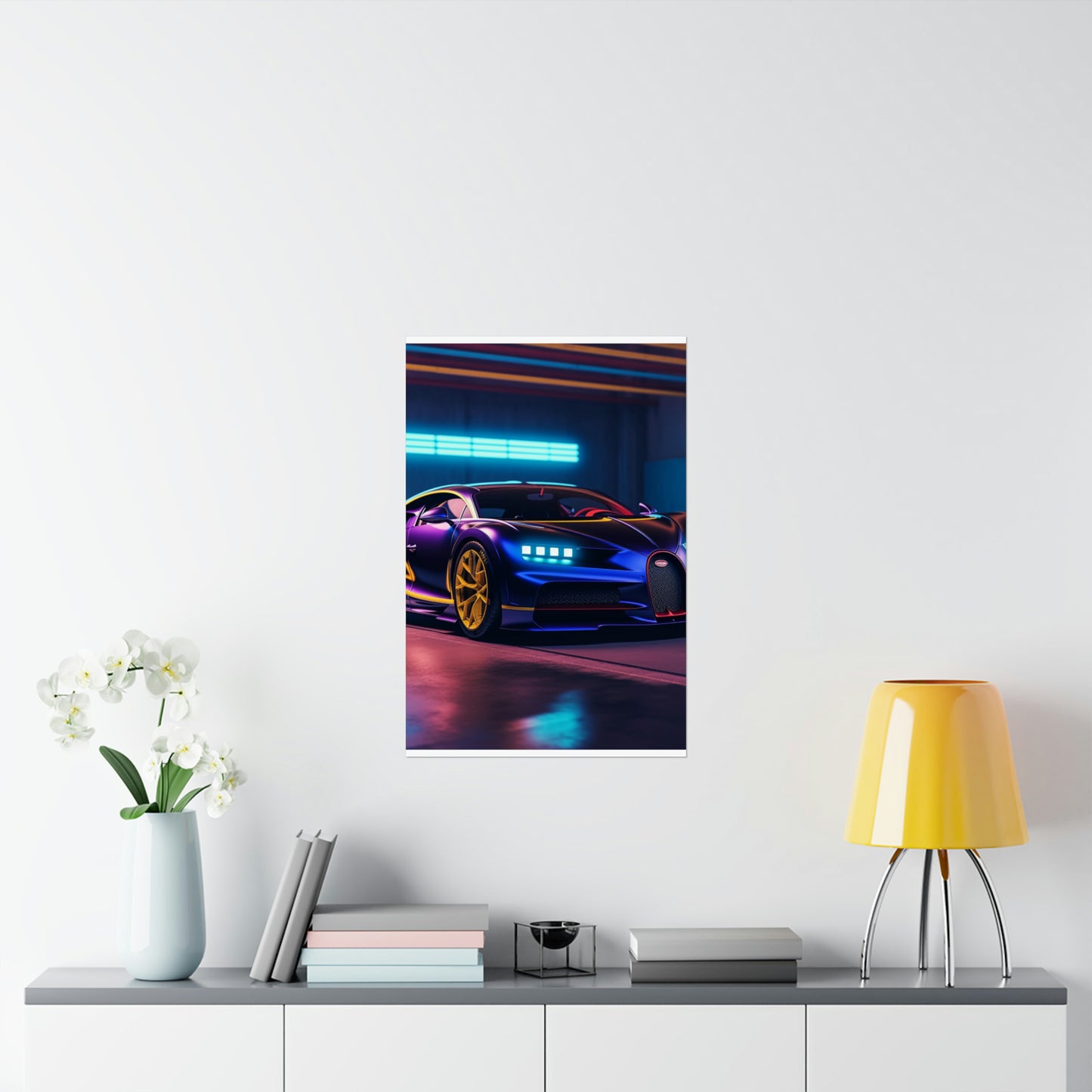 Premium Matte Vertical Posters Hyper Bugatti Neon Chiron 4