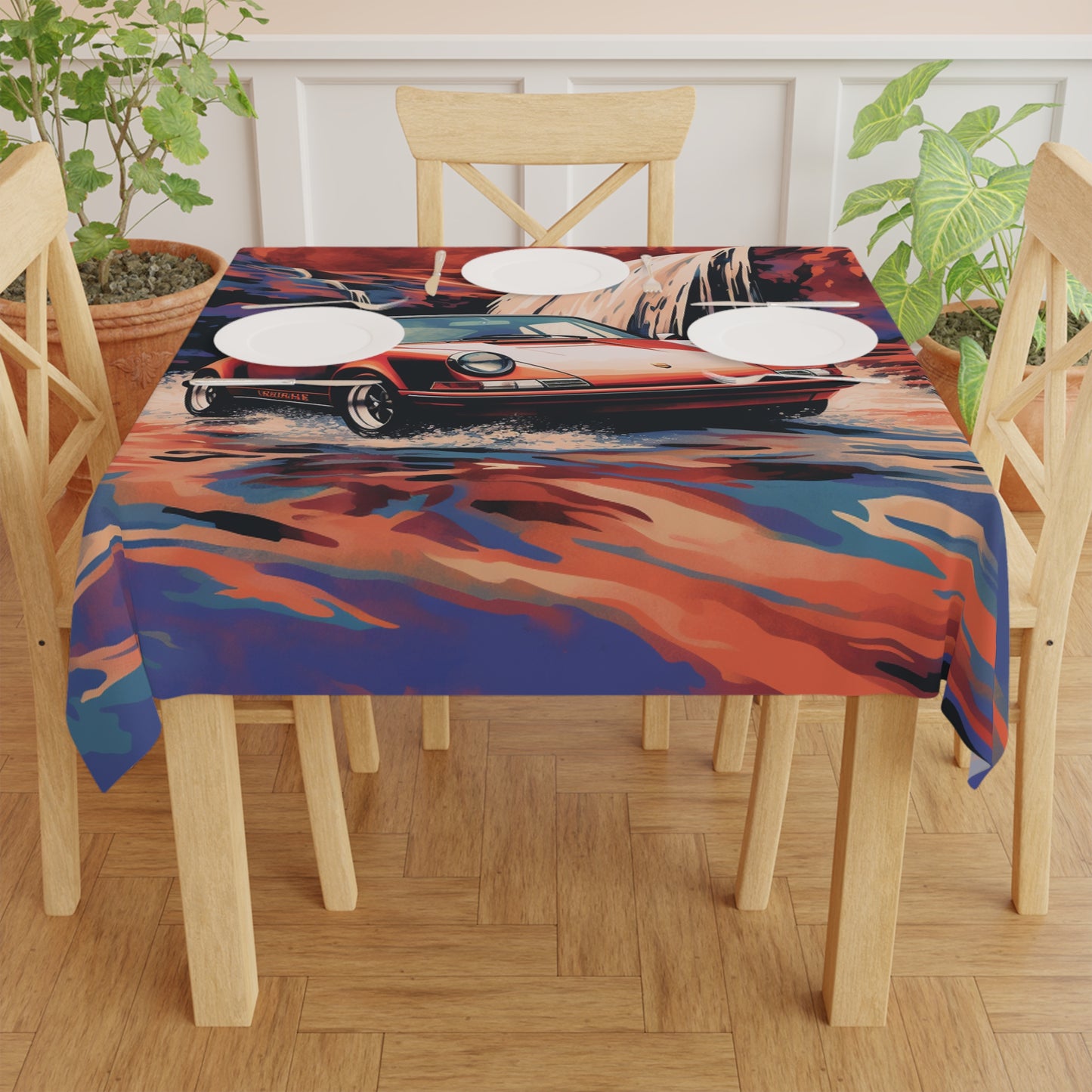 Tablecloth American Flag Porsche Abstract 4