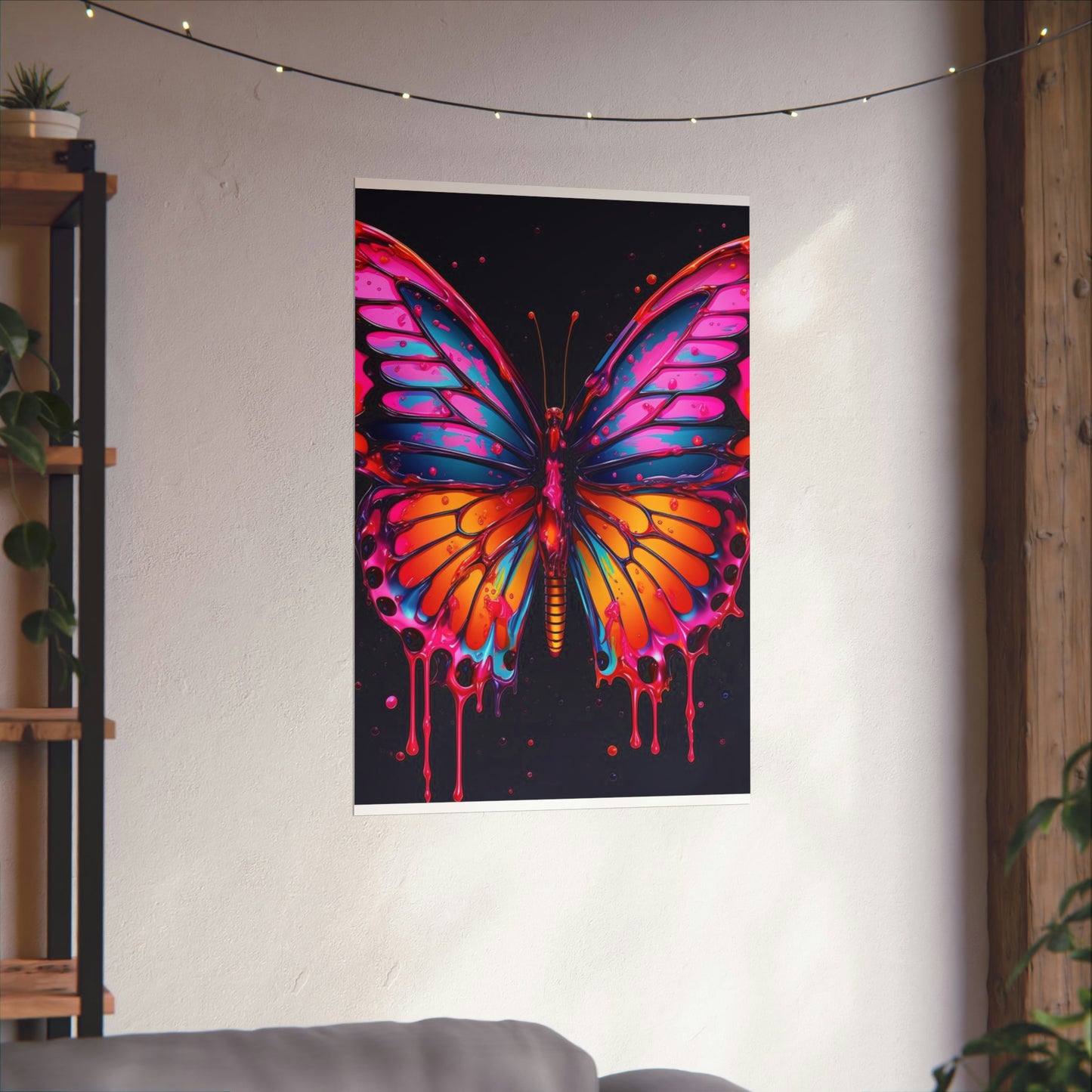 Premium Matte Vertical Posters Pink Butterfly Flair 1