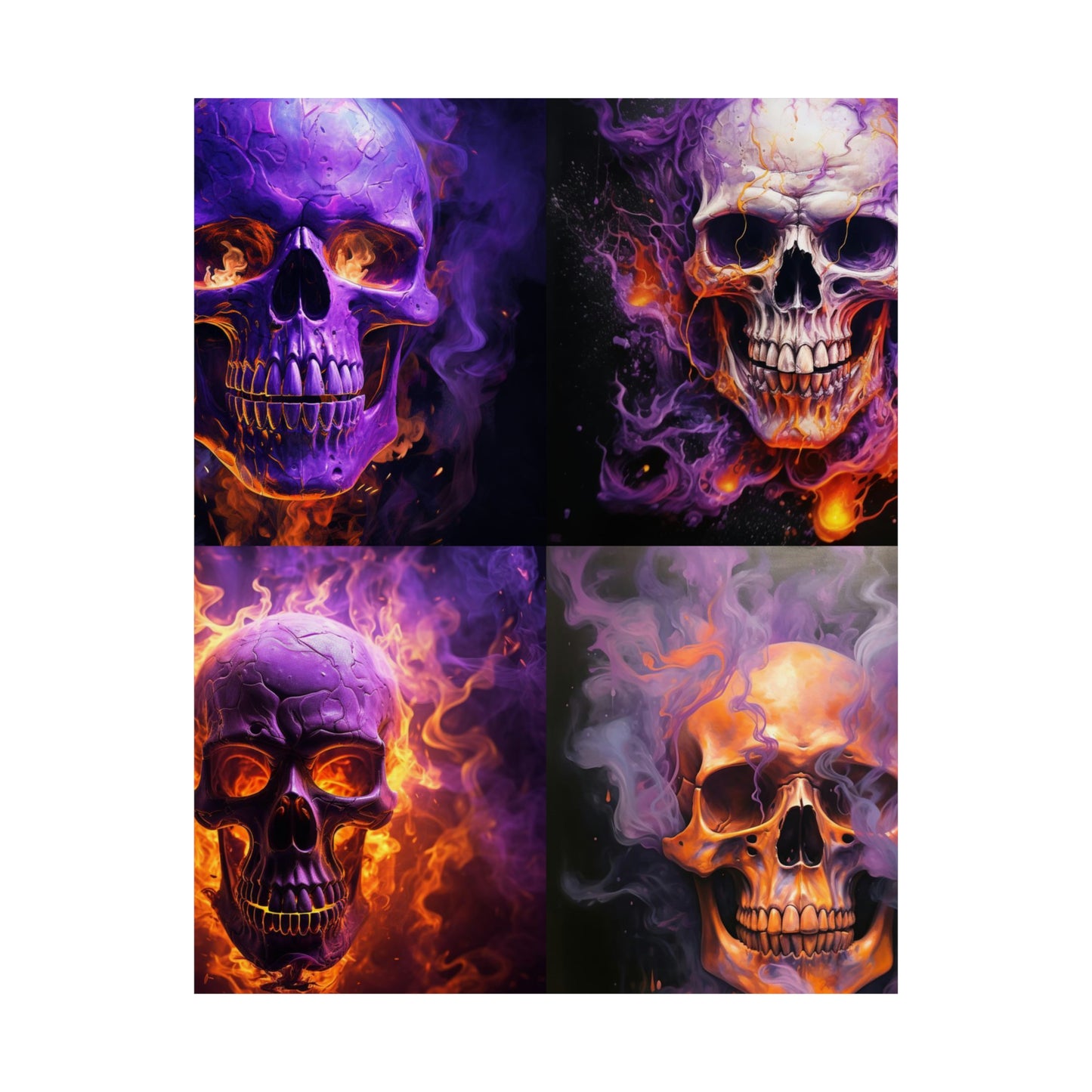 Premium Matte Vertical Posters Skull Flames 5