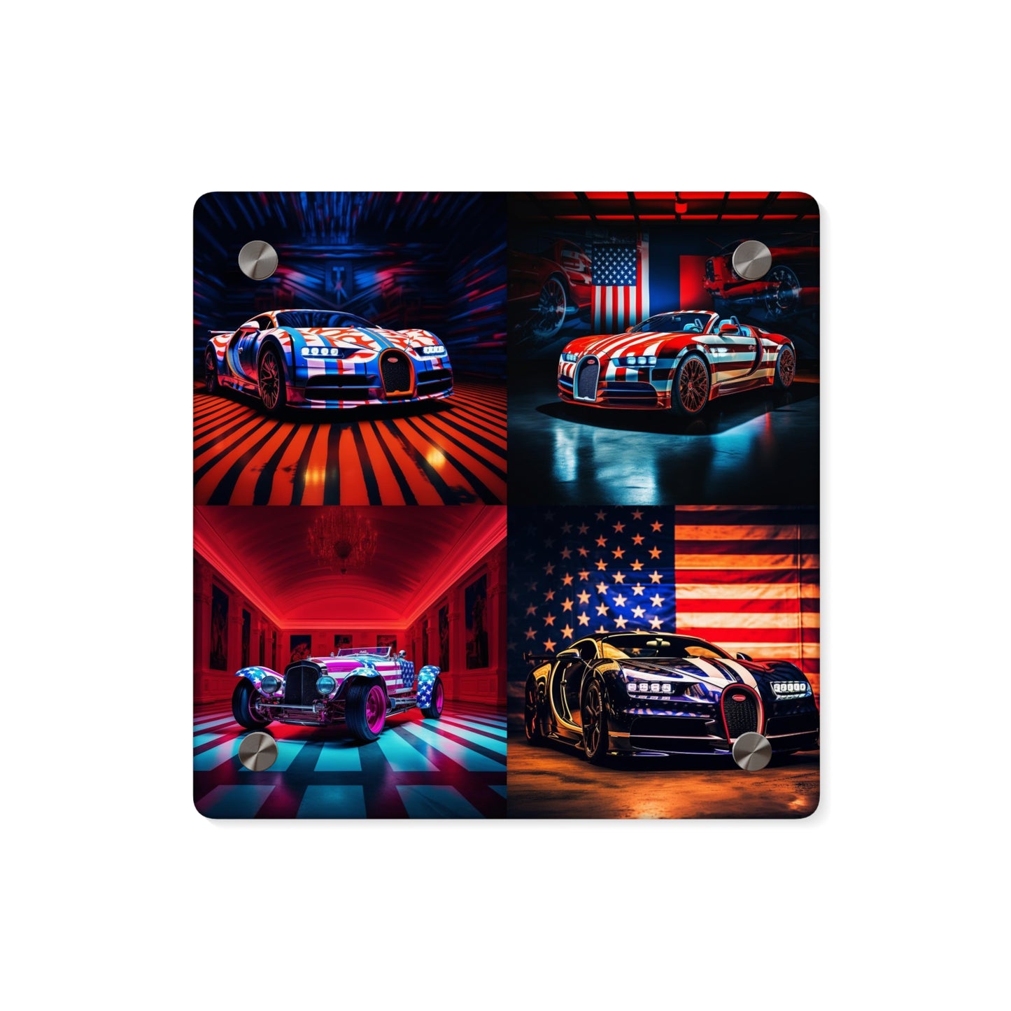 Acrylic Wall Art Panels Macro Bugatti American Flag 5