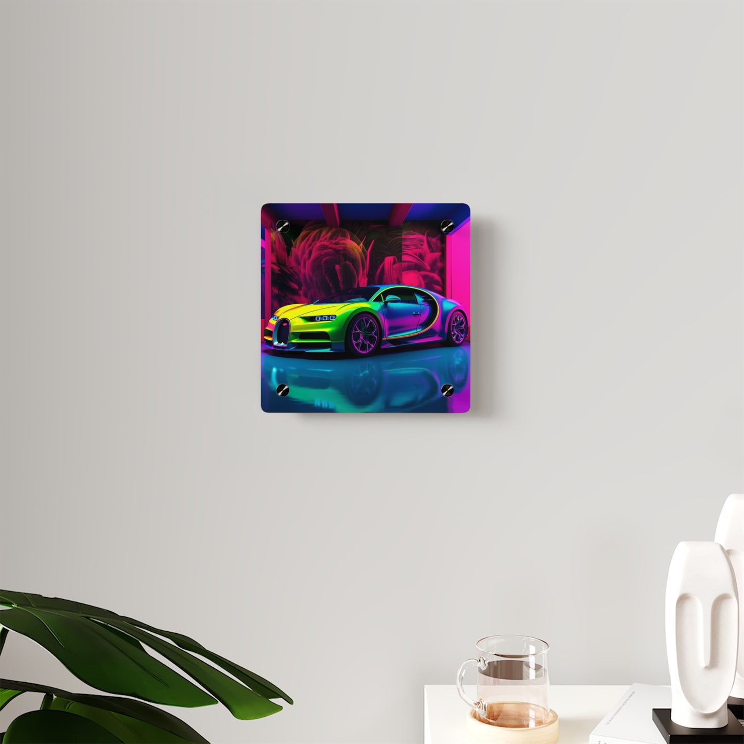 Acrylic Wall Art Panels Florescent Bugatti Flair 1